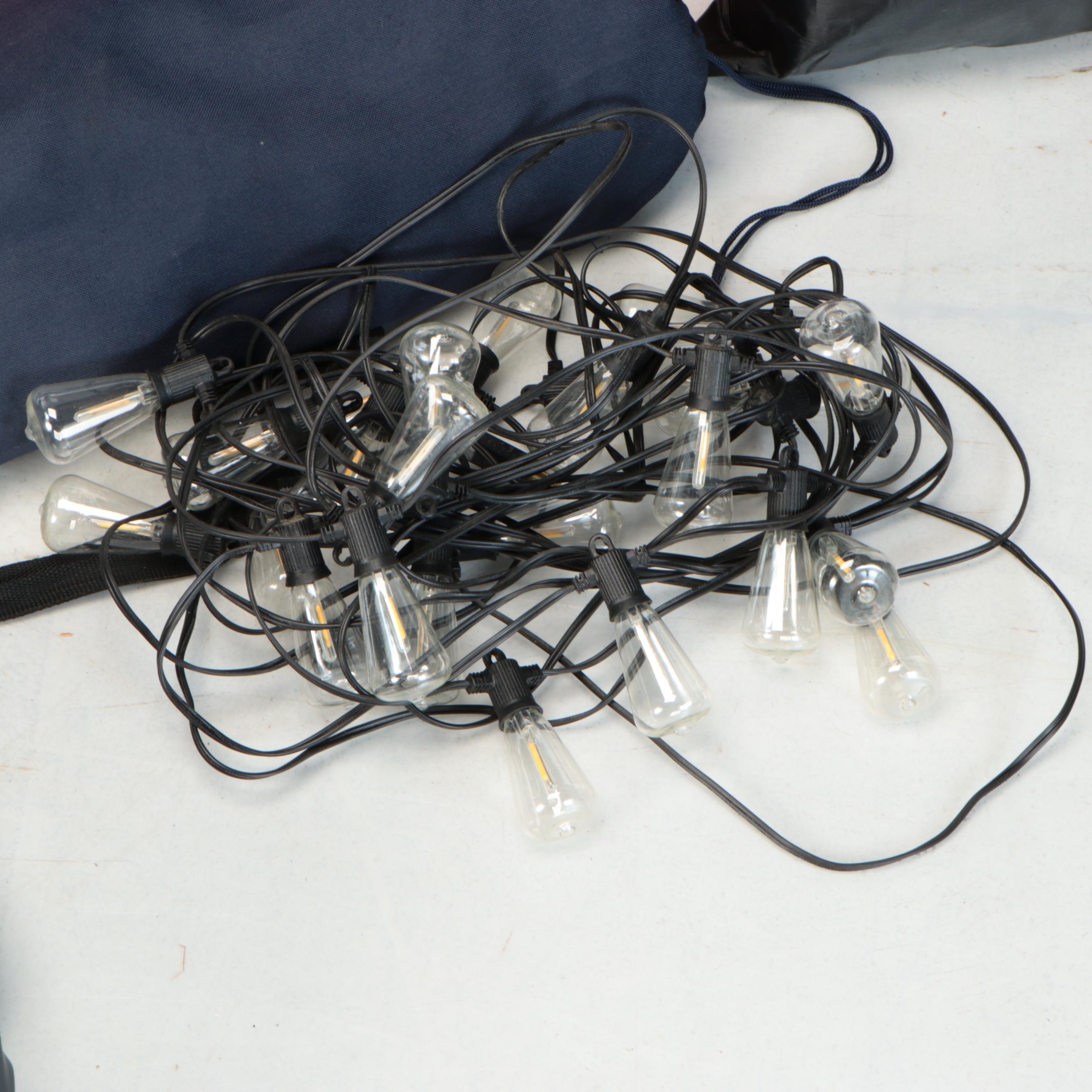 Quest 10x10 Instant Up Canopy with Coleman Cooler, String Lights and More