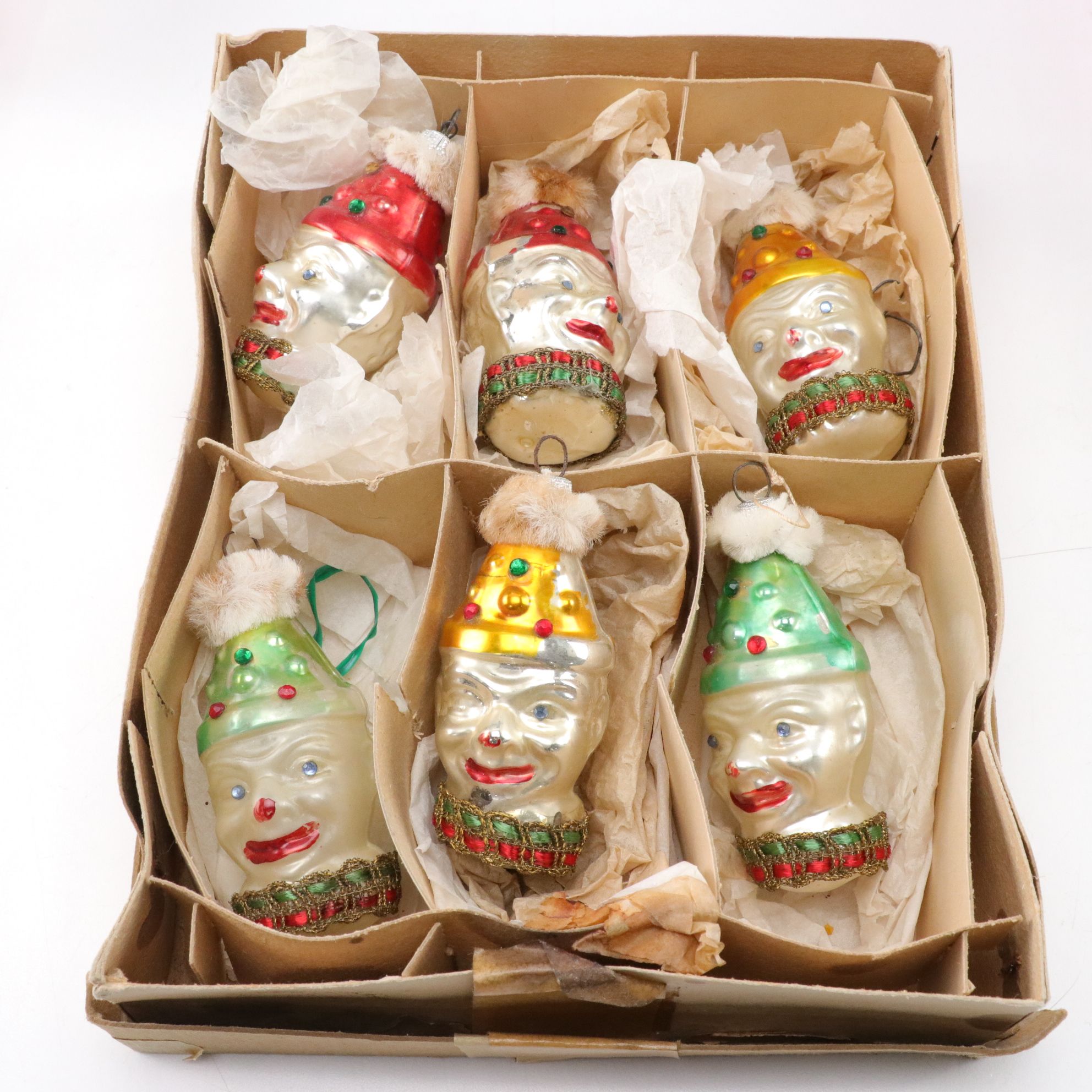 West German and Shiny Brite Hand-Blown Glass Ornaments, Mid-Late 20th C.