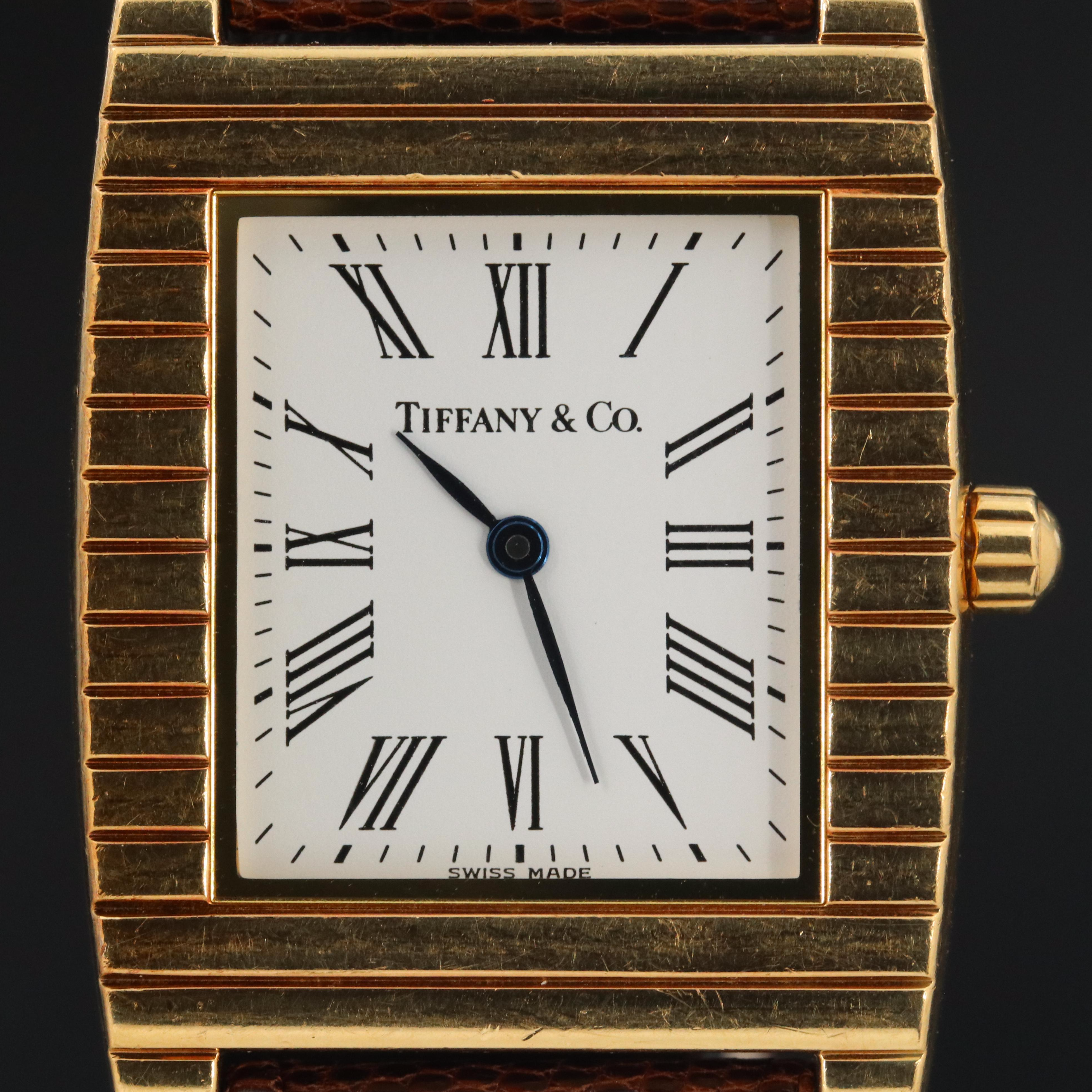 Tiffany & Co Cordis 18K Gold 27x38mm Quartz Watch