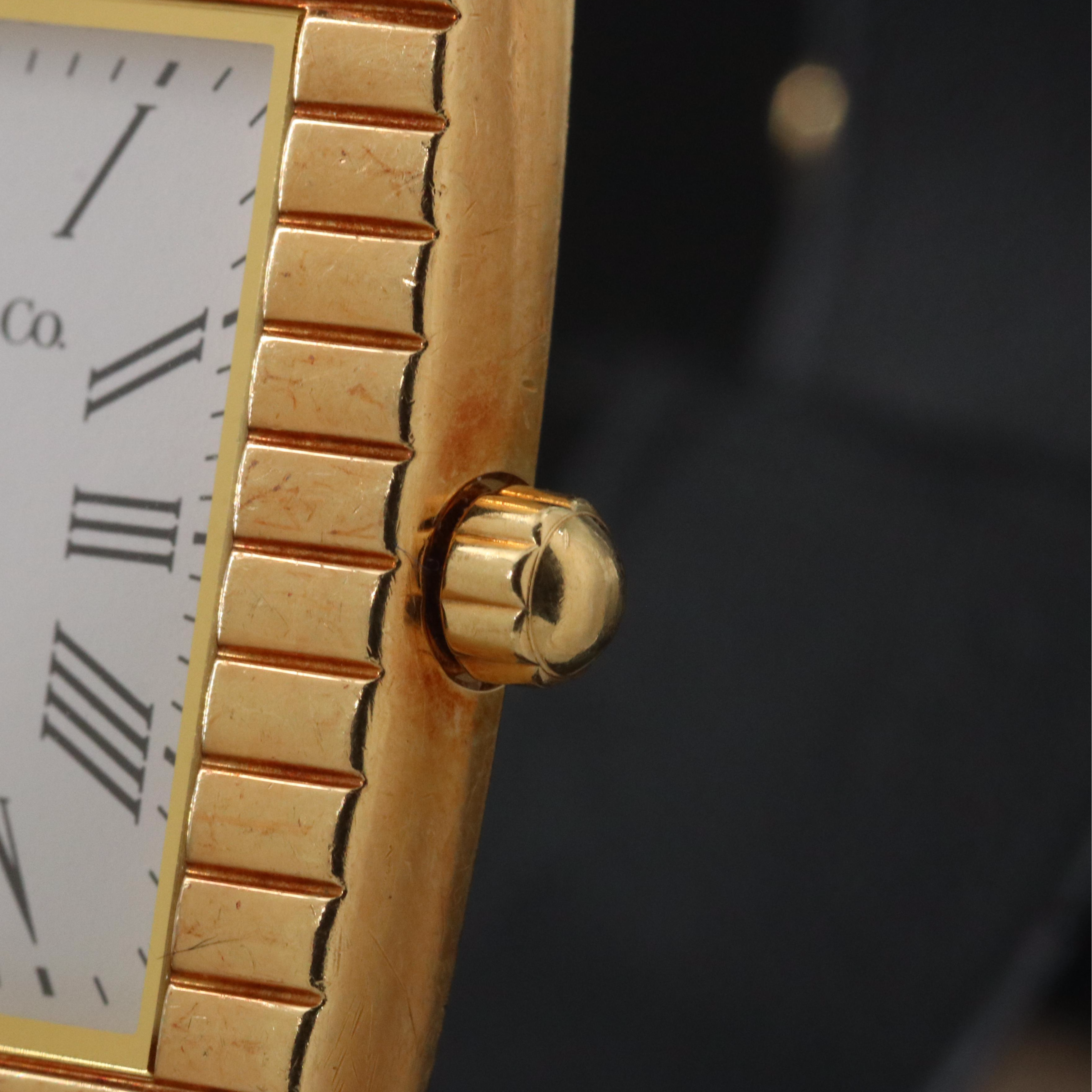 Tiffany & Co Cordis 18K Gold 27x38mm Quartz Watch