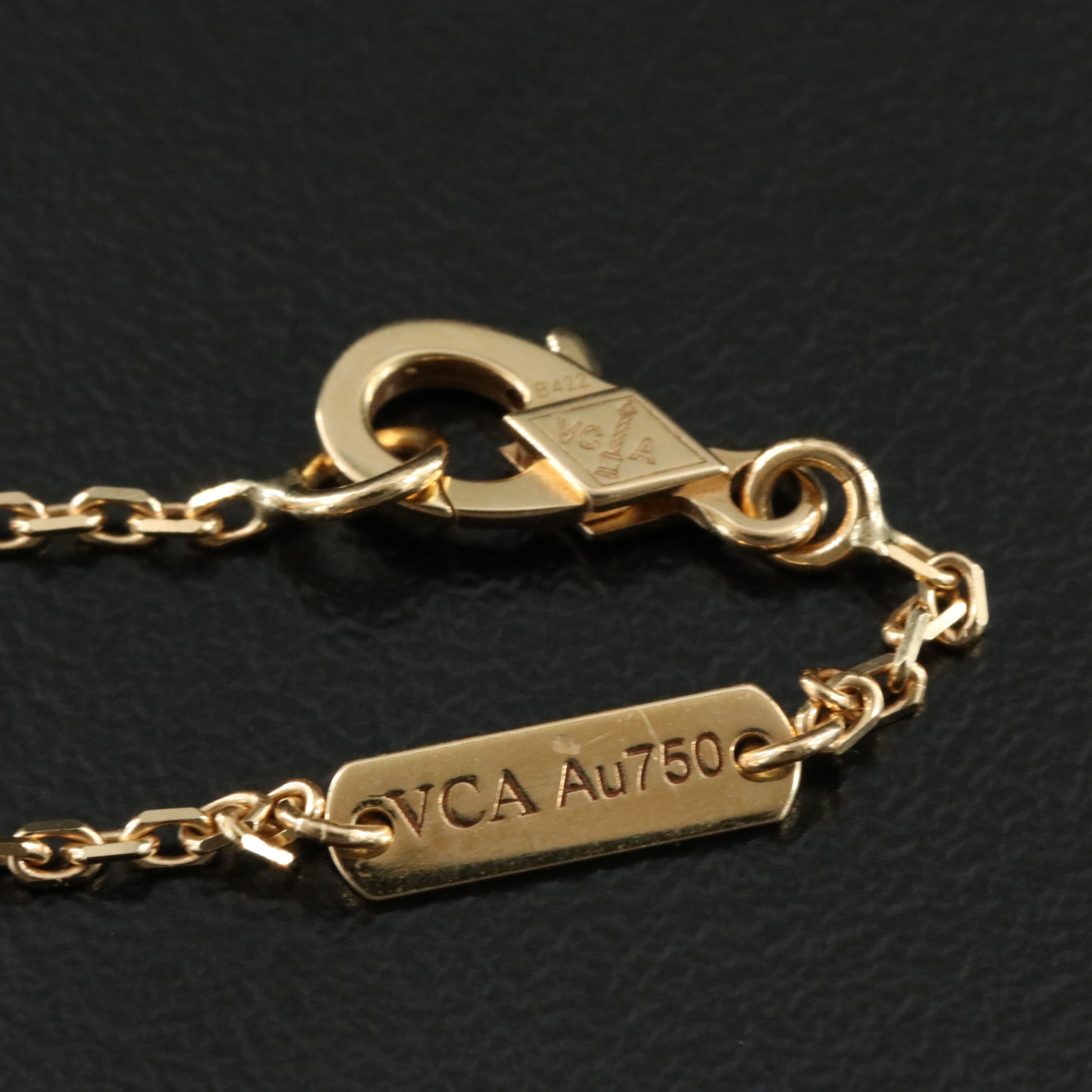 Van Cleef & Arpels 18K Carnelian Vintage Alhambra Necklace