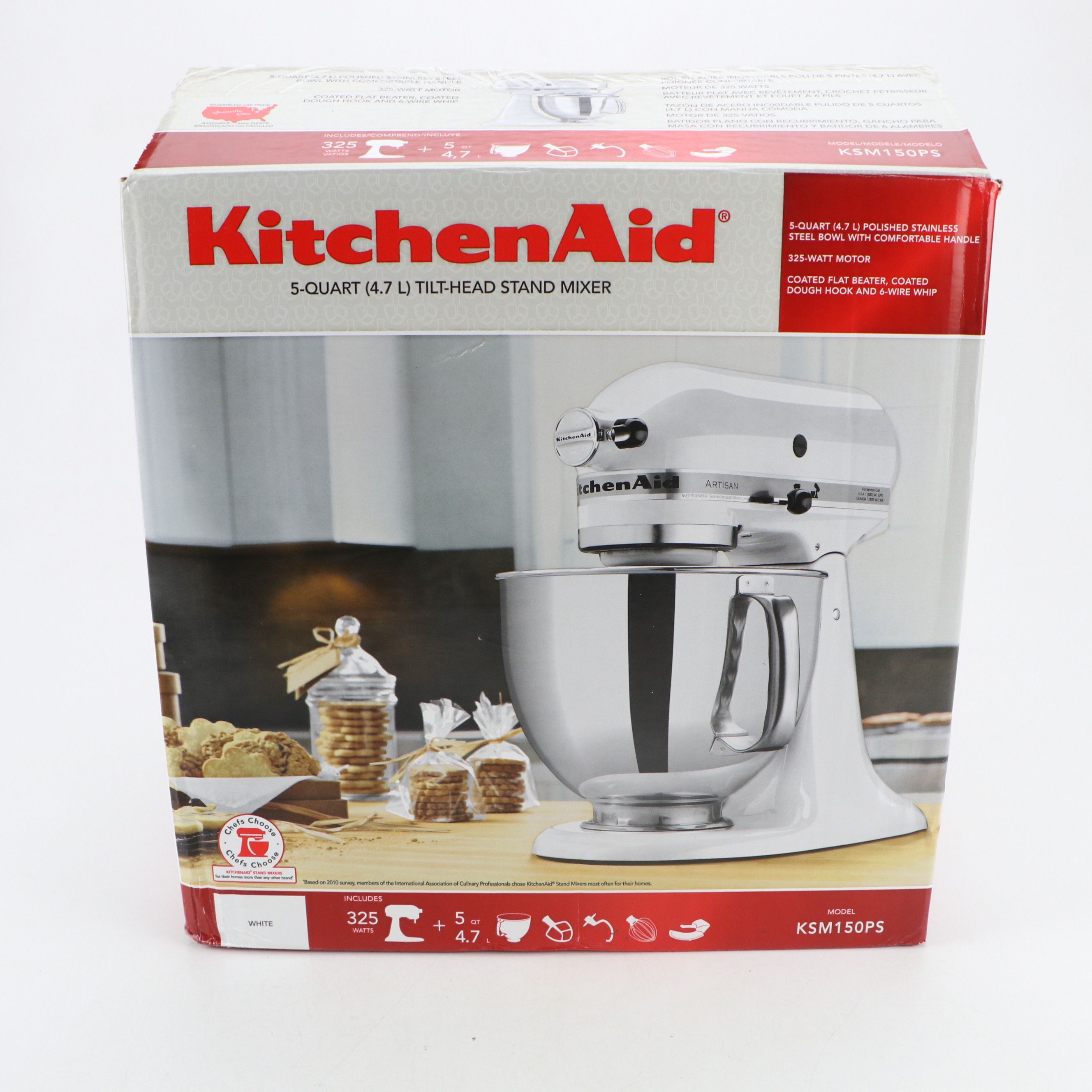 KitchenAid Artisan Metal Stand Mixer with Pasta Making and Shredding Attachments