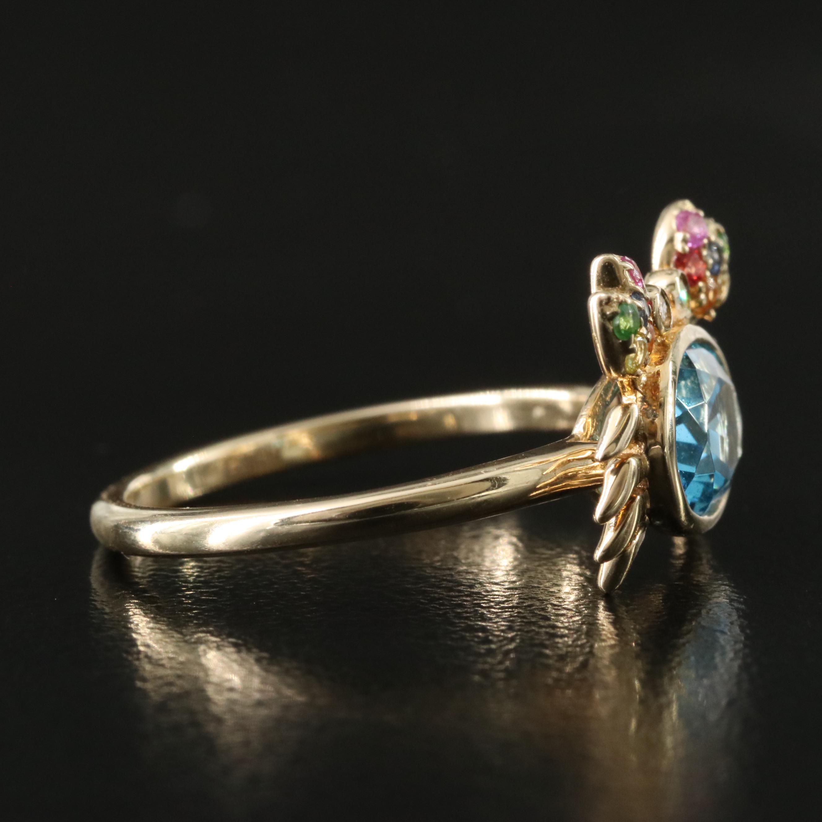 EFFY 14K Topaz, Sapphire, Tsavorite and Diamond Crab Ring