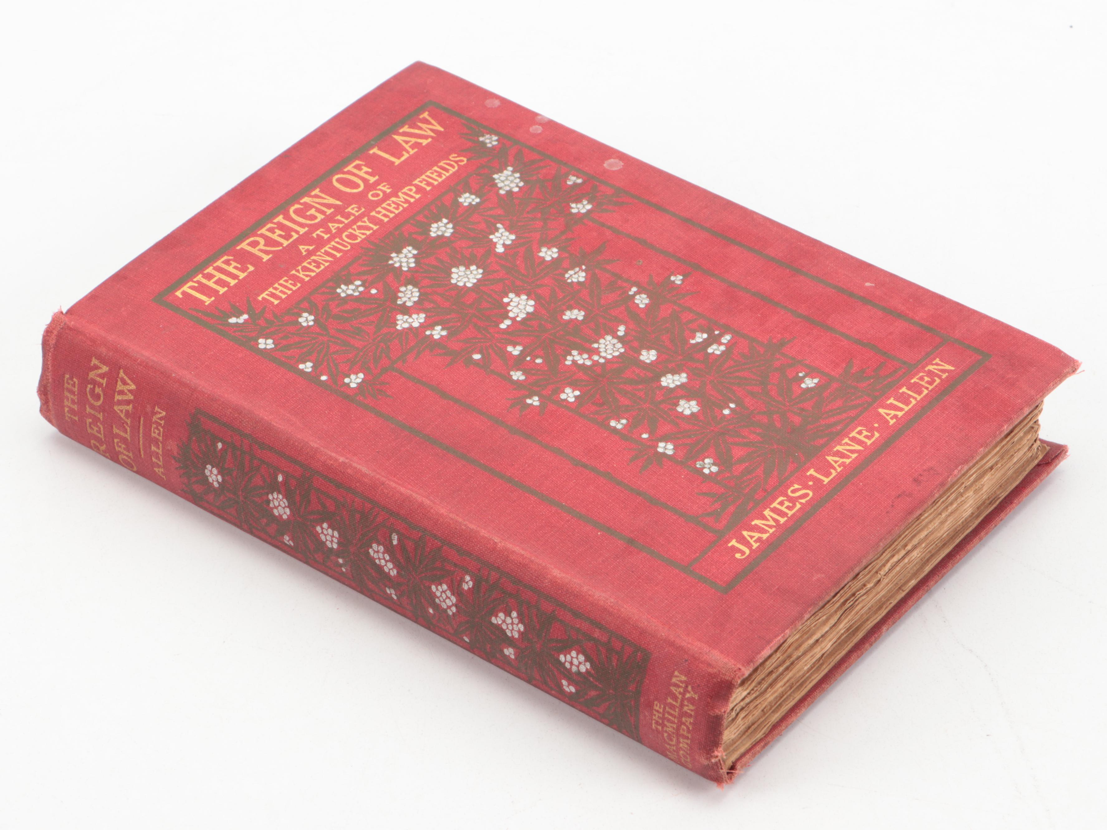 First Edition "The Reign of Law" by James Lane Allen, 1900