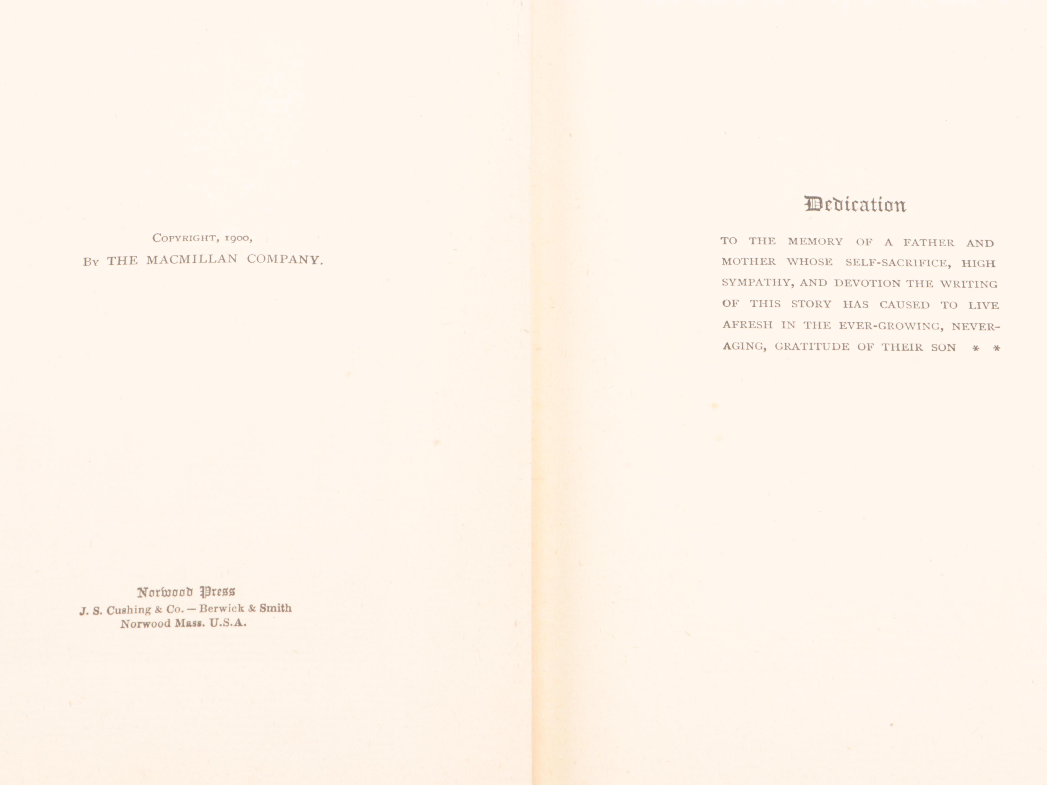 First Edition "The Reign of Law" by James Lane Allen, 1900