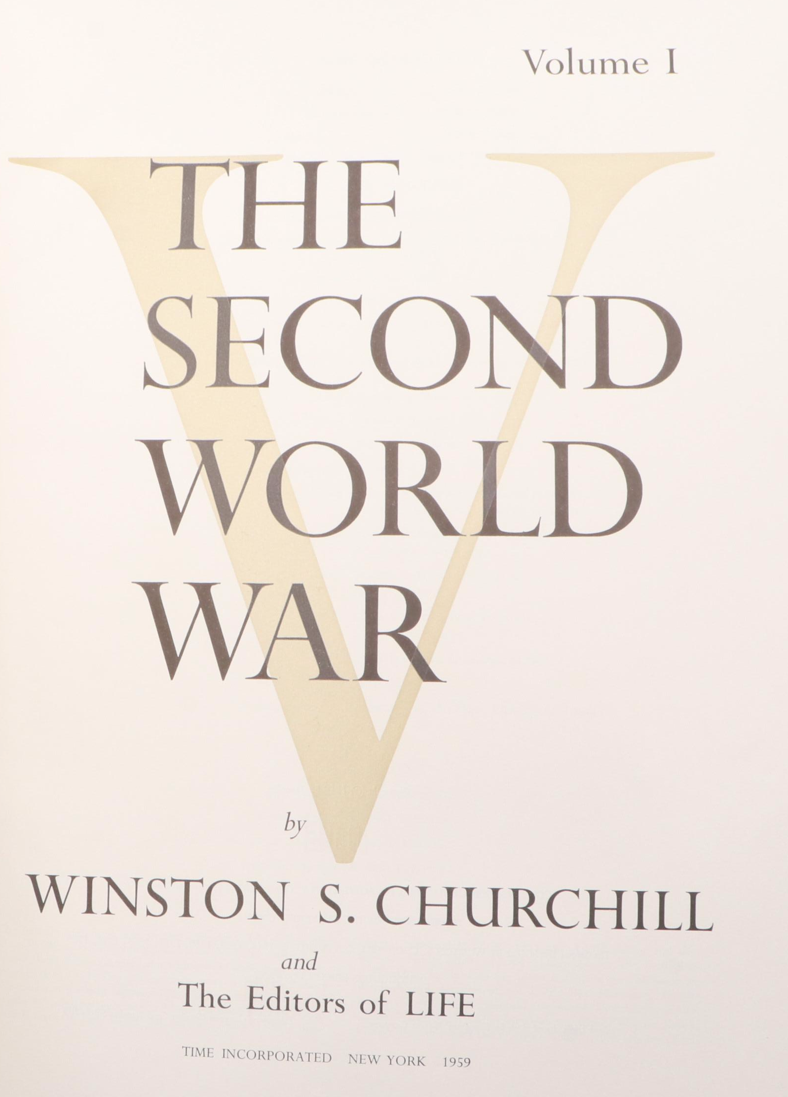 "The Second World War" Box Set by Winston S. Churchill with Vinyl Record, 1959