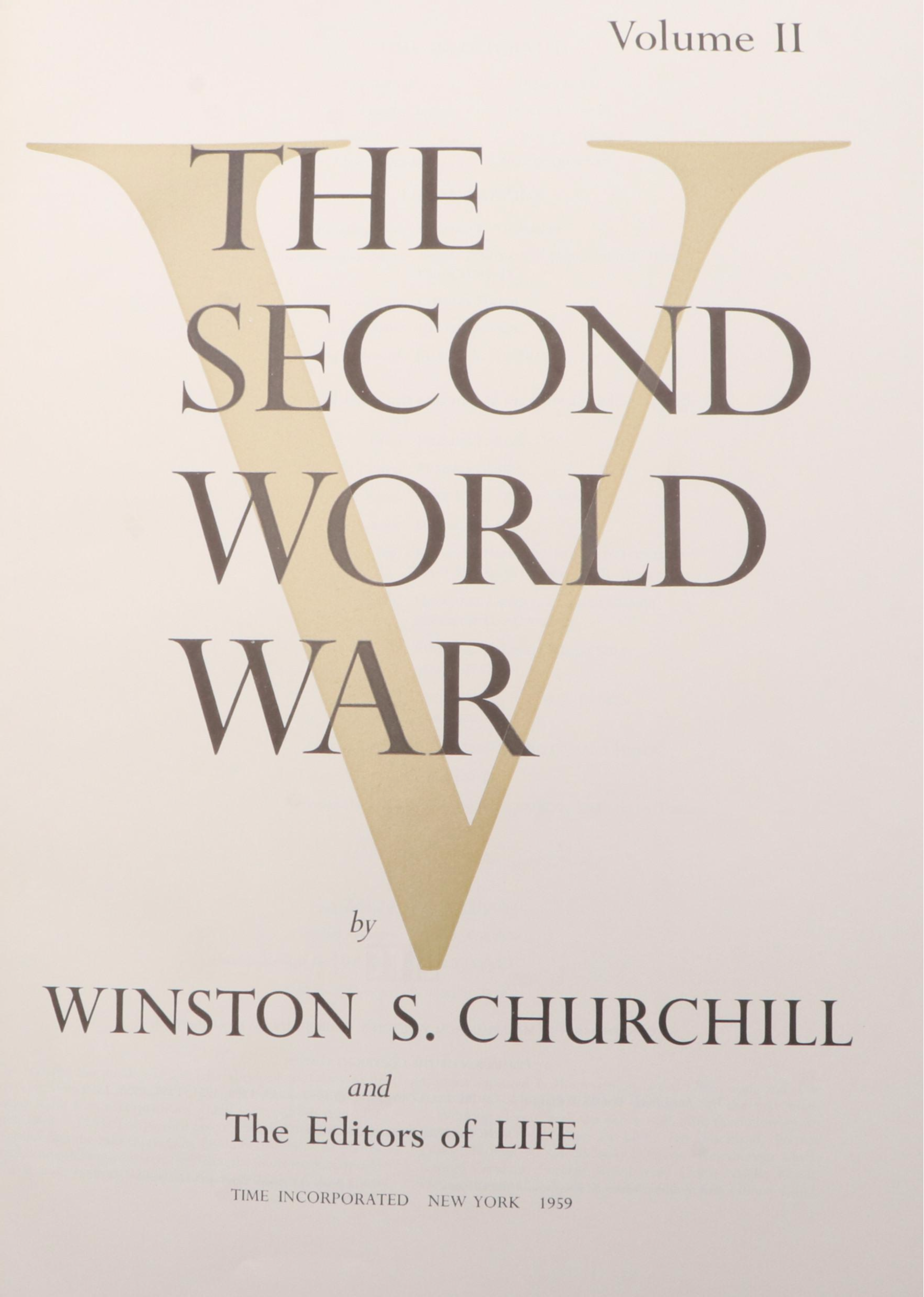 "The Second World War" Box Set by Winston S. Churchill with Vinyl Record, 1959