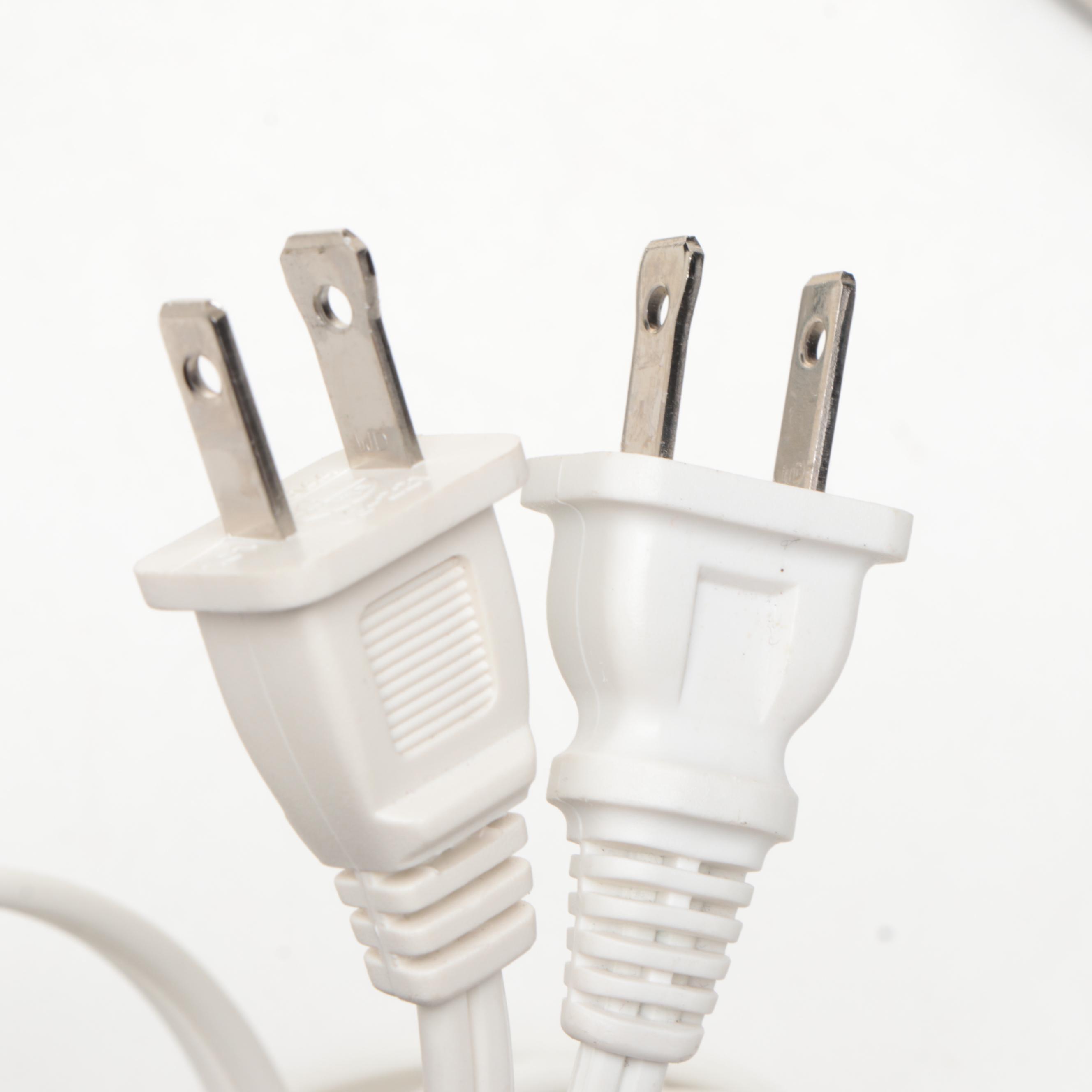 IKEA "Årstid" Polished Metal Table Lamps with Pleated Shades