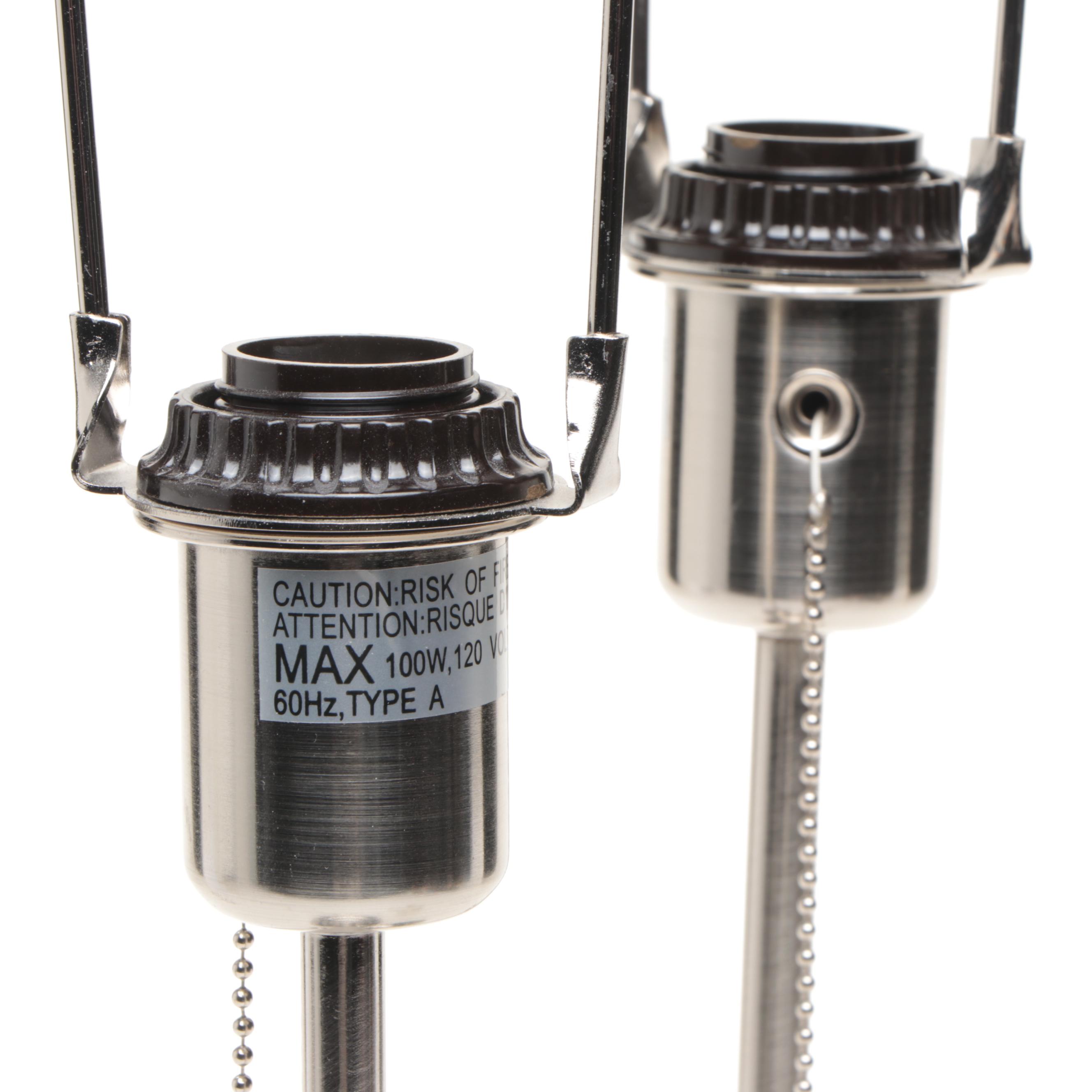 IKEA "Årstid" Polished Metal Table Lamps with Pleated Shades