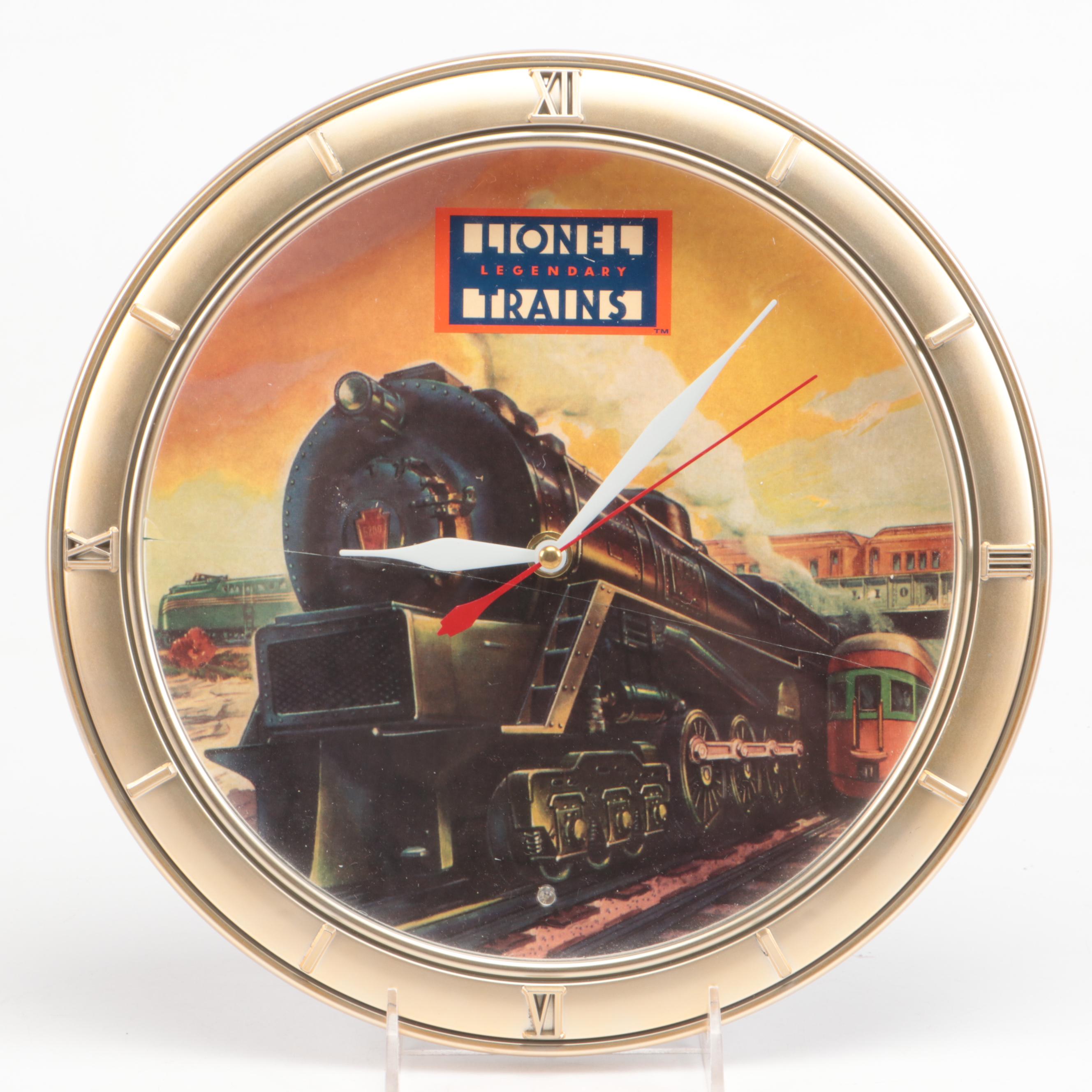 Lionel Collectible Train Wall Clock with Desktop Locomotive Train Set