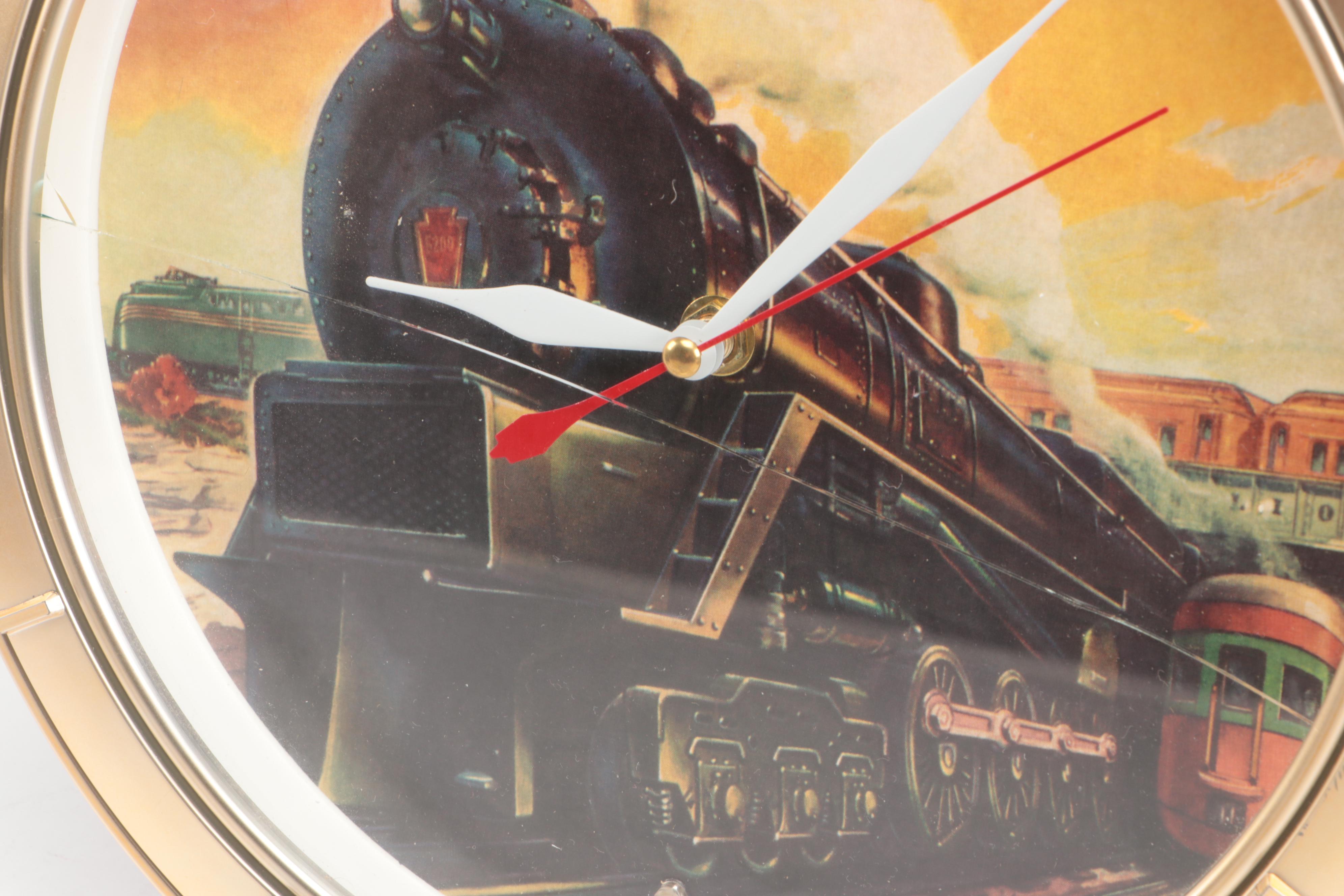 Lionel Collectible Train Wall Clock with Desktop Locomotive Train Set