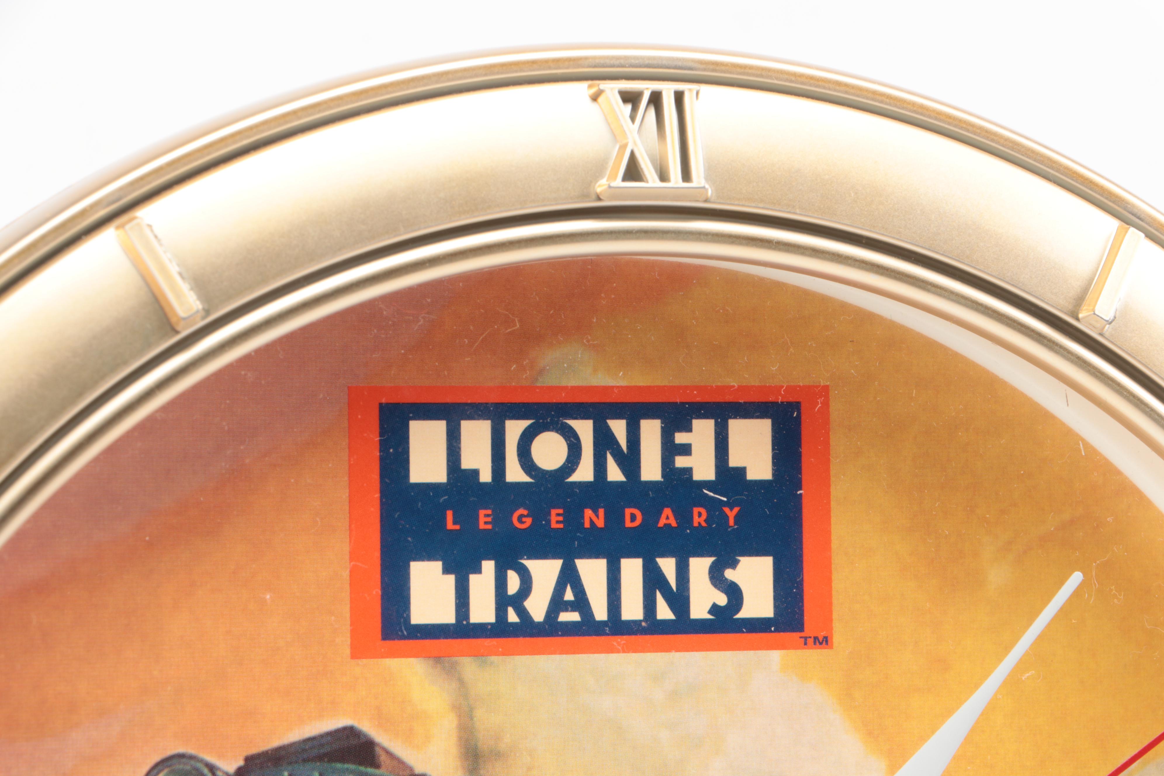 Lionel Collectible Train Wall Clock with Desktop Locomotive Train Set