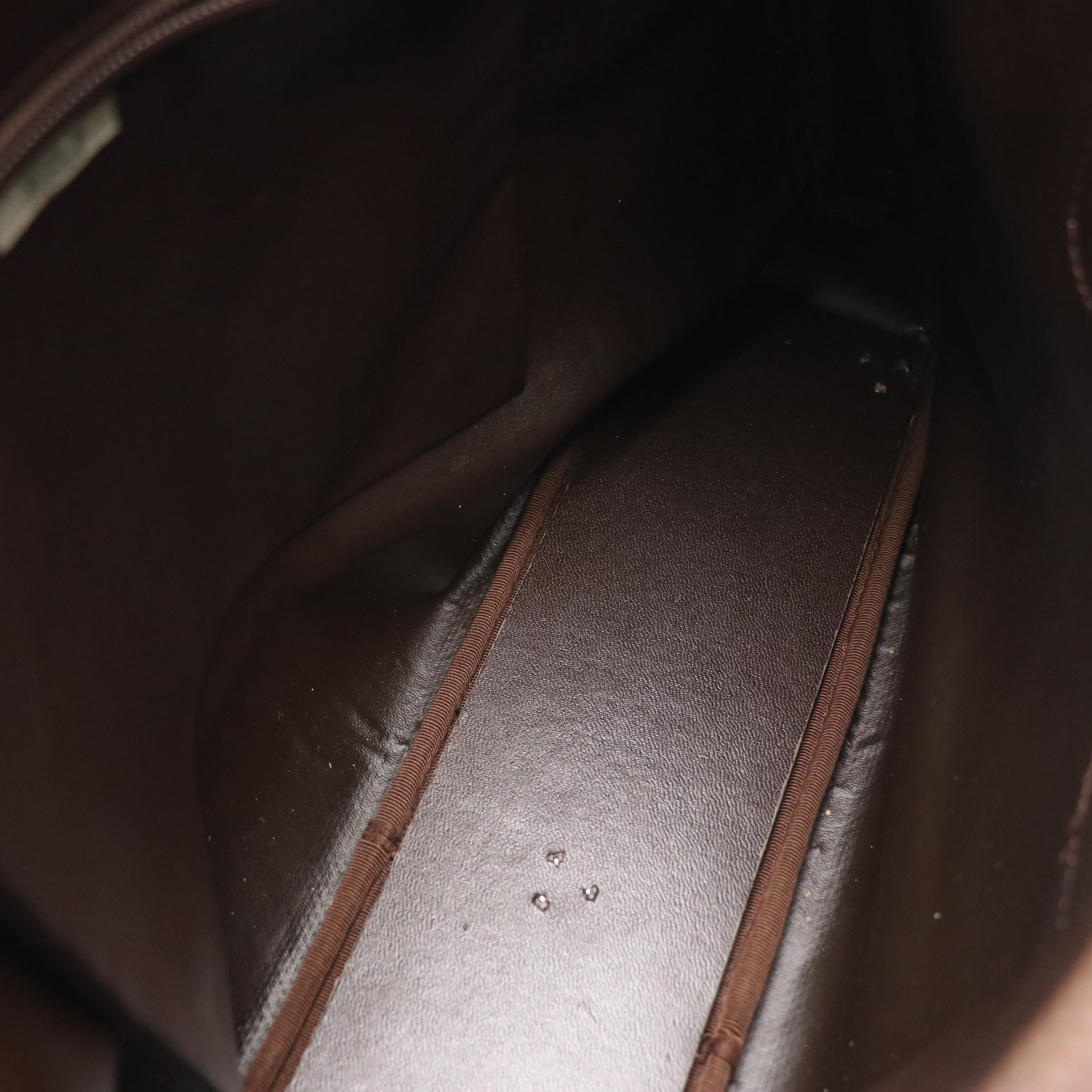 Burberrys Vintage Domed Zip Handbag in House Check Canvas and Brown Leather Trim