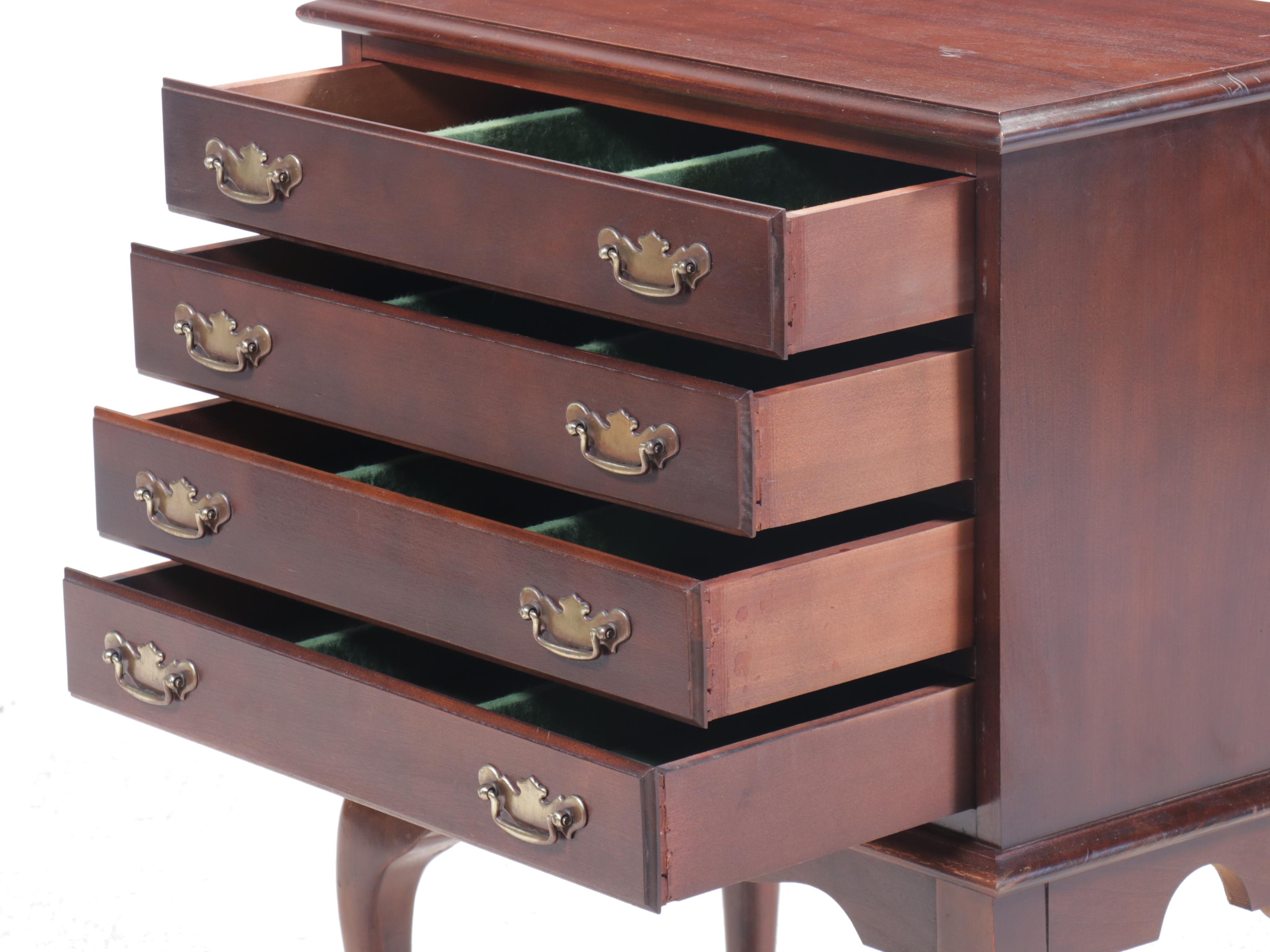 Queen Anne Style Mahogany Silver Chest