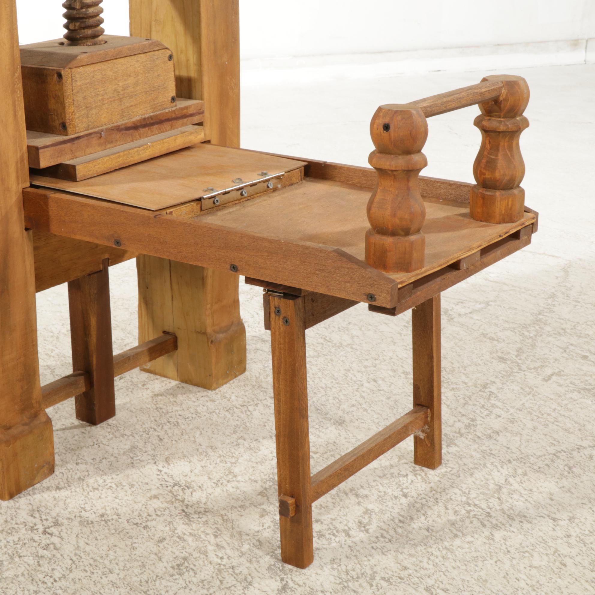 Working Wood Replica of Gutenberg Printing Press