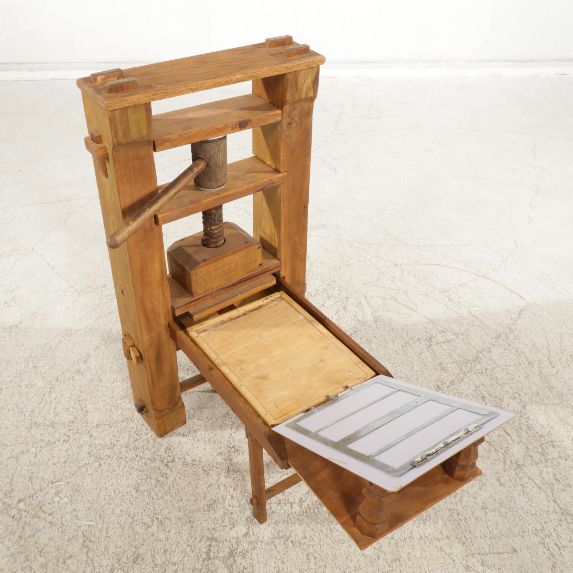 Working Wood Replica of Gutenberg Printing Press