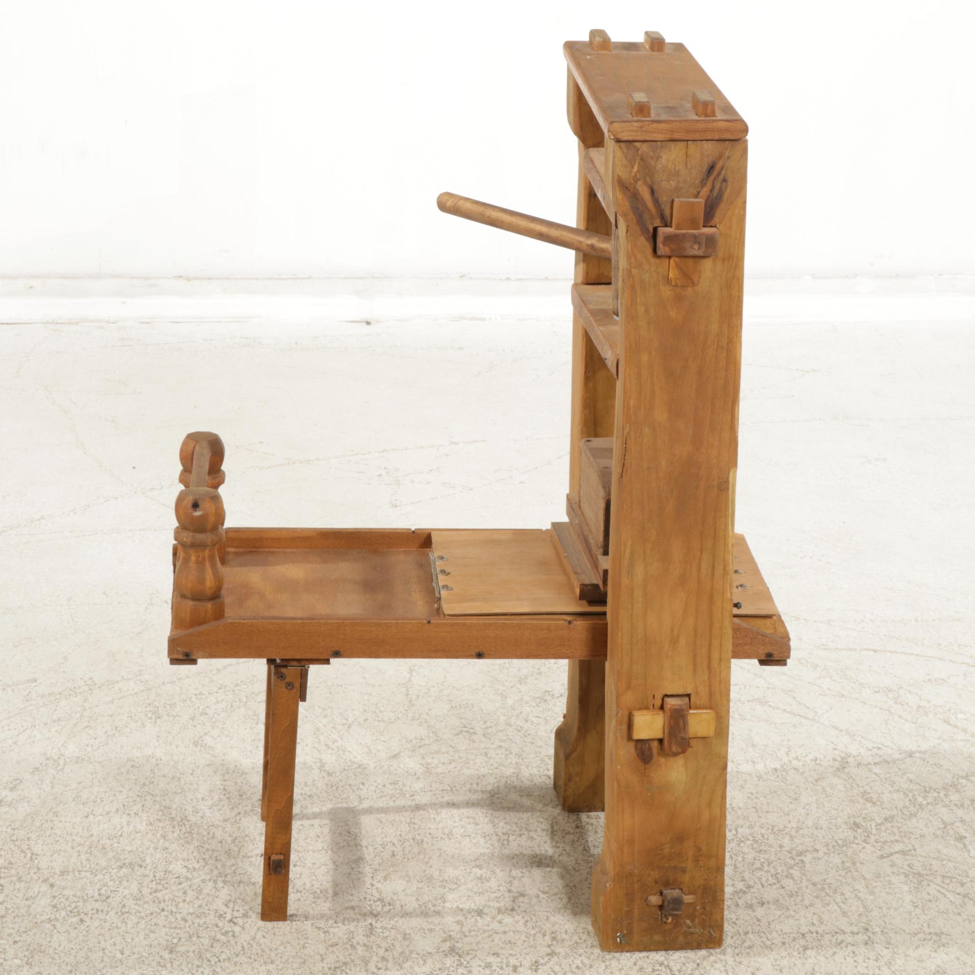 Working Wood Replica of Gutenberg Printing Press