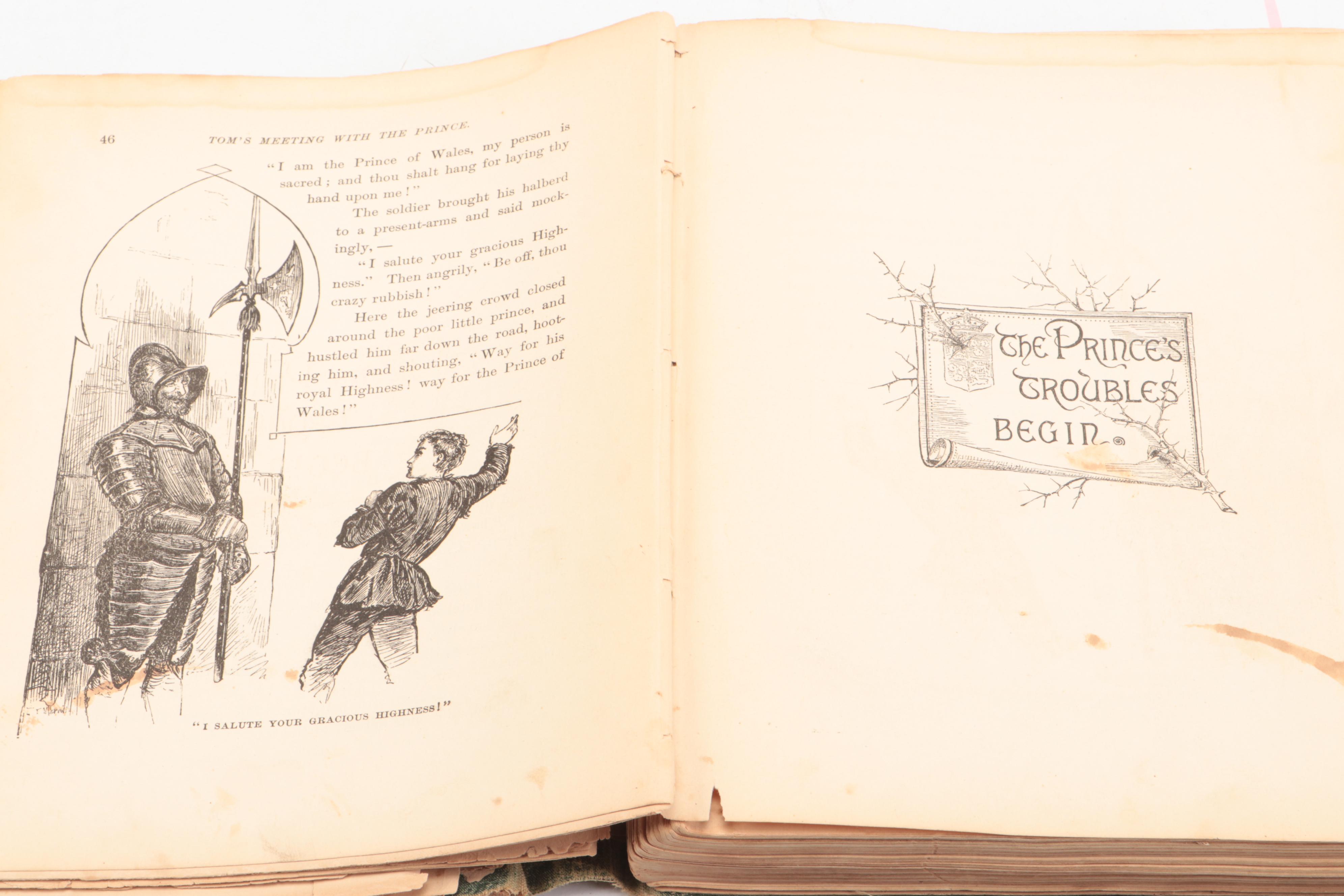 First Edition, Second State "The Prince and the Pauper" by Mark Twain, 1882