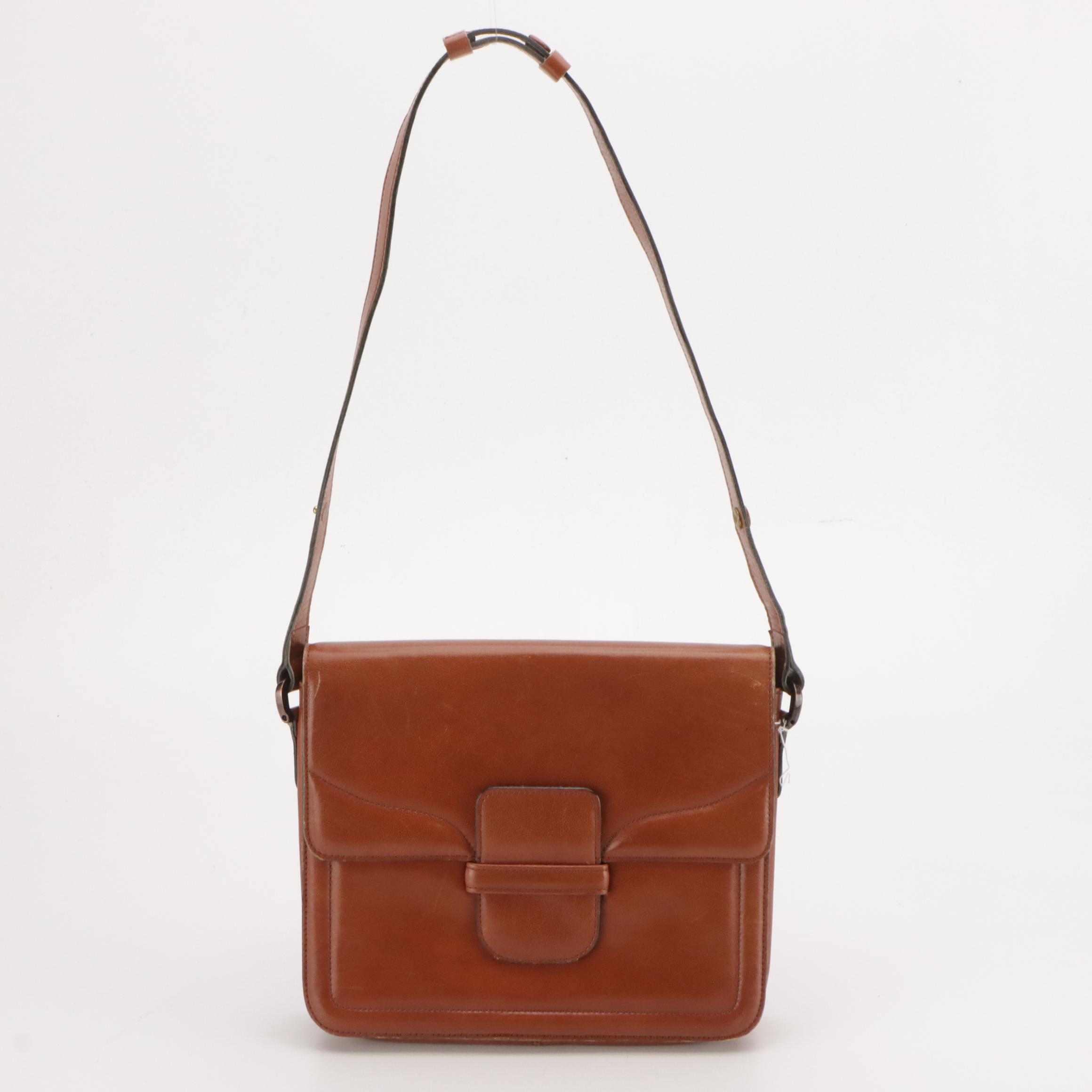 Yves Saint Laurent Brown Grain de Poudre Leather Flap Shoulder Bag