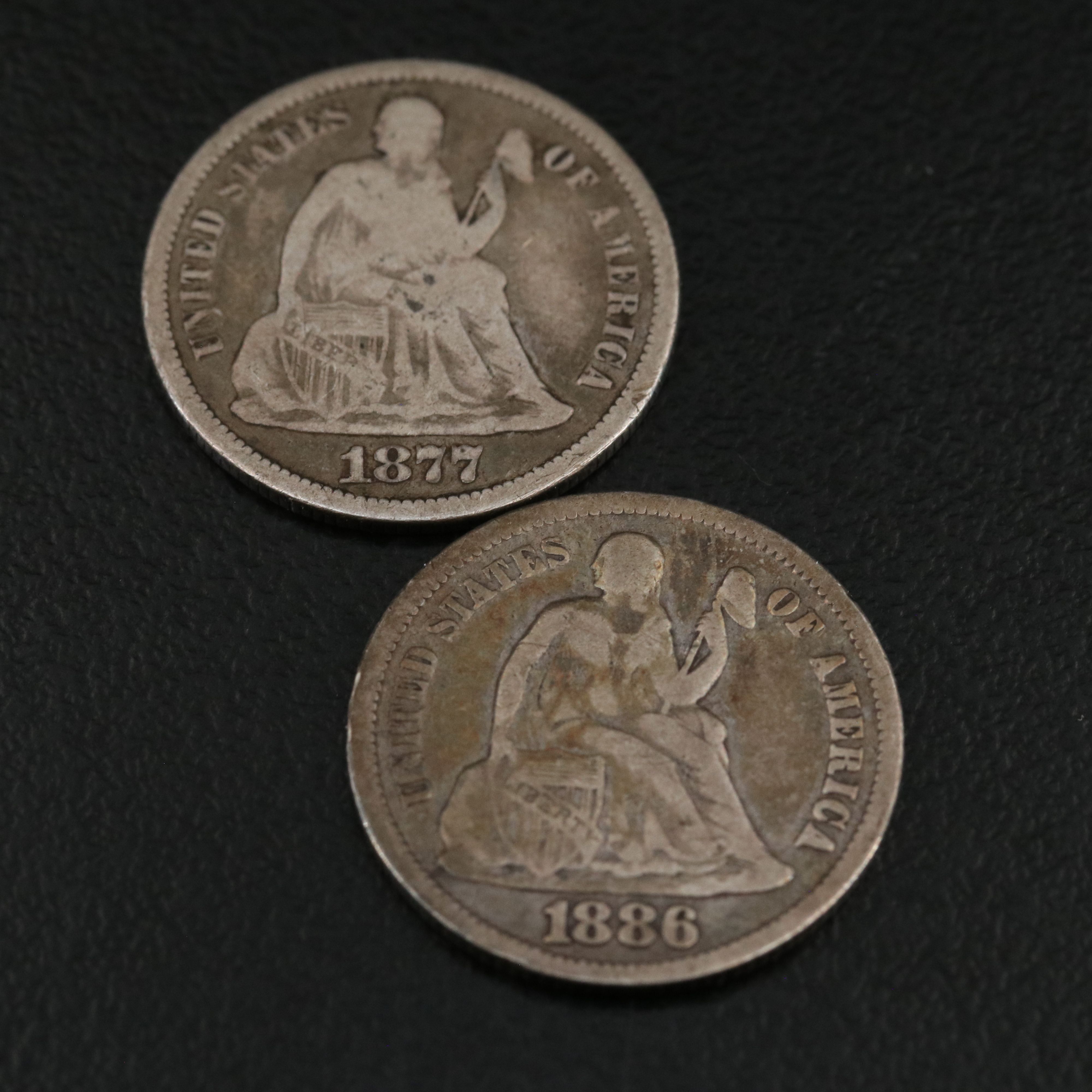 Seven Different Seated Liberty Dimes