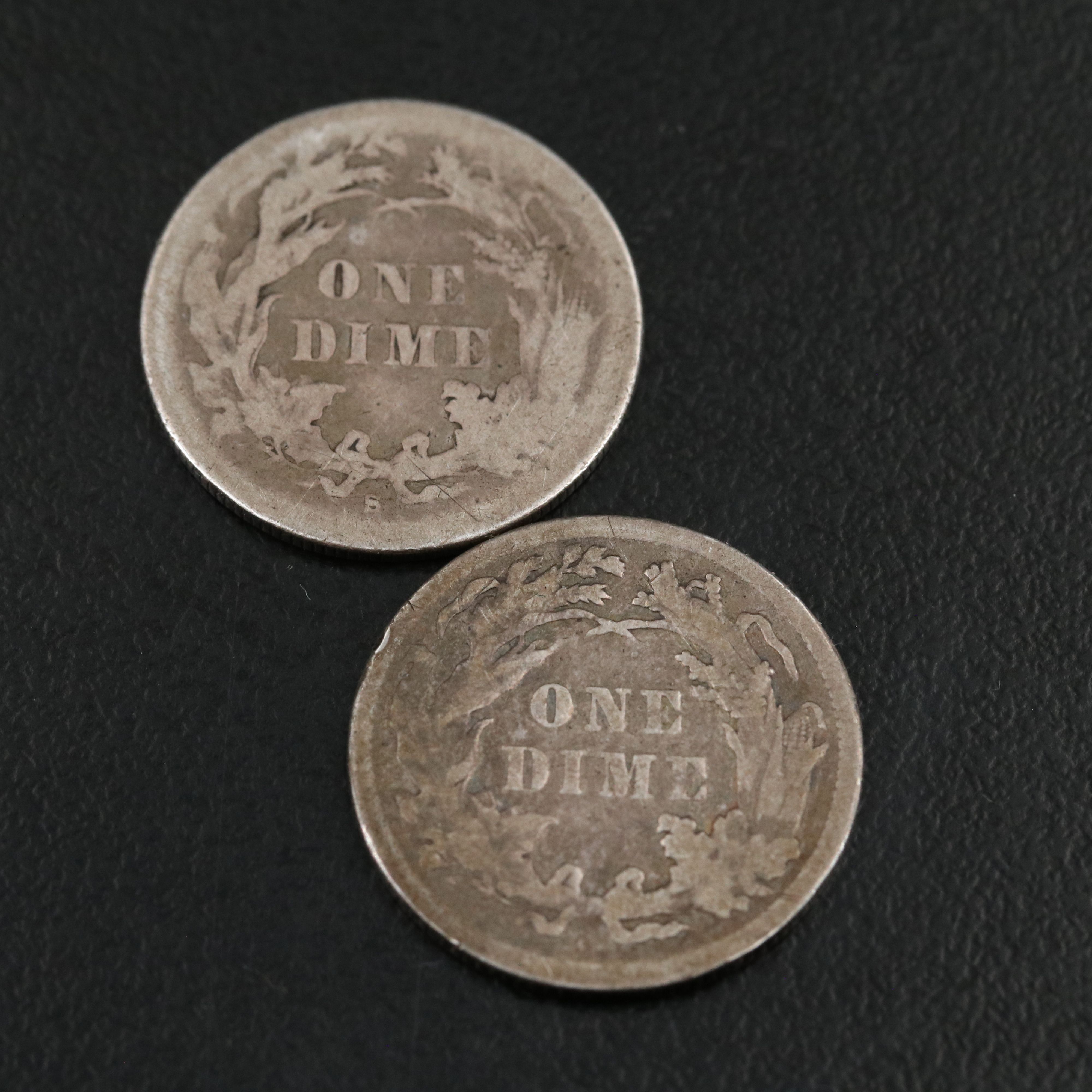 Seven Different Seated Liberty Dimes