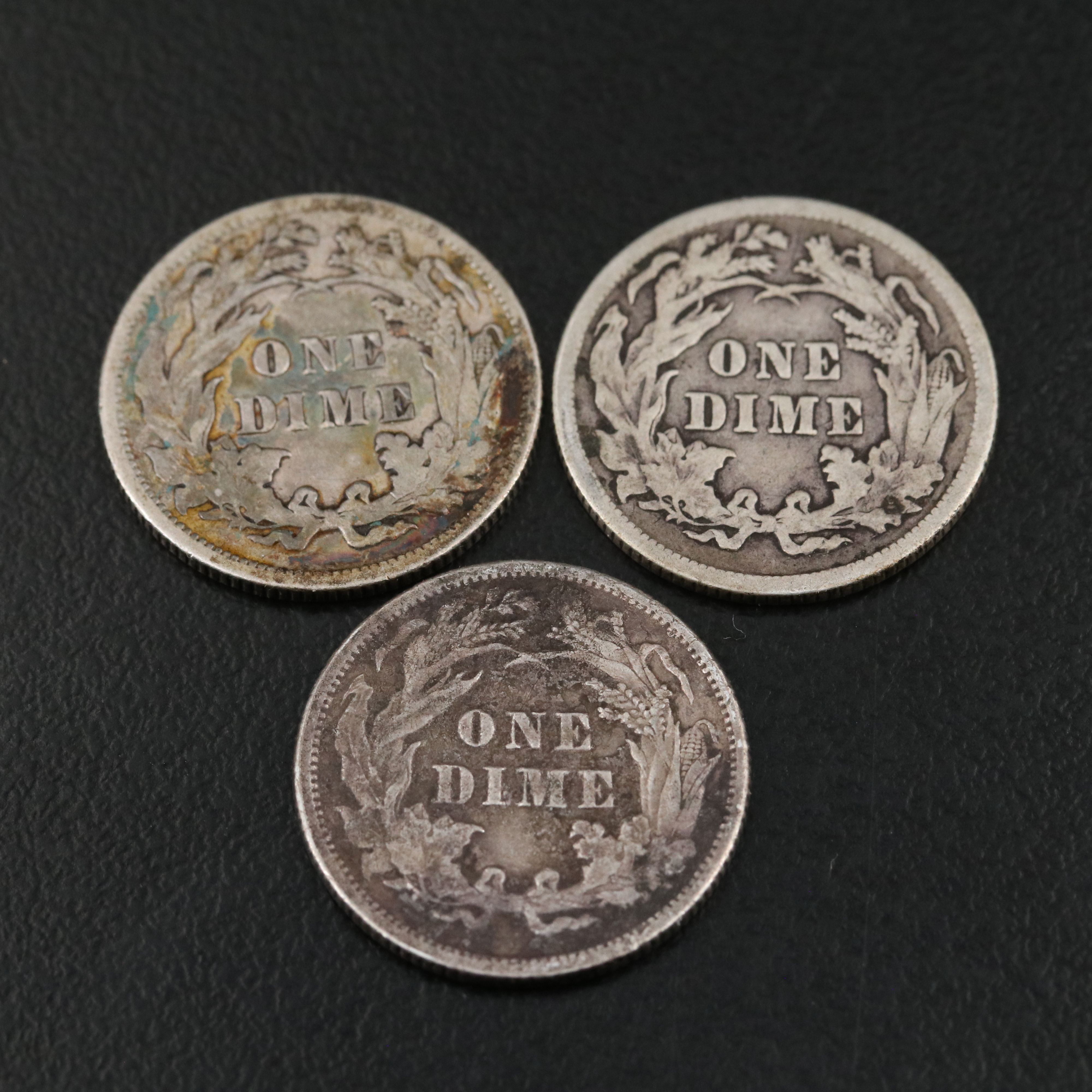 Seven Different Seated Liberty Dimes