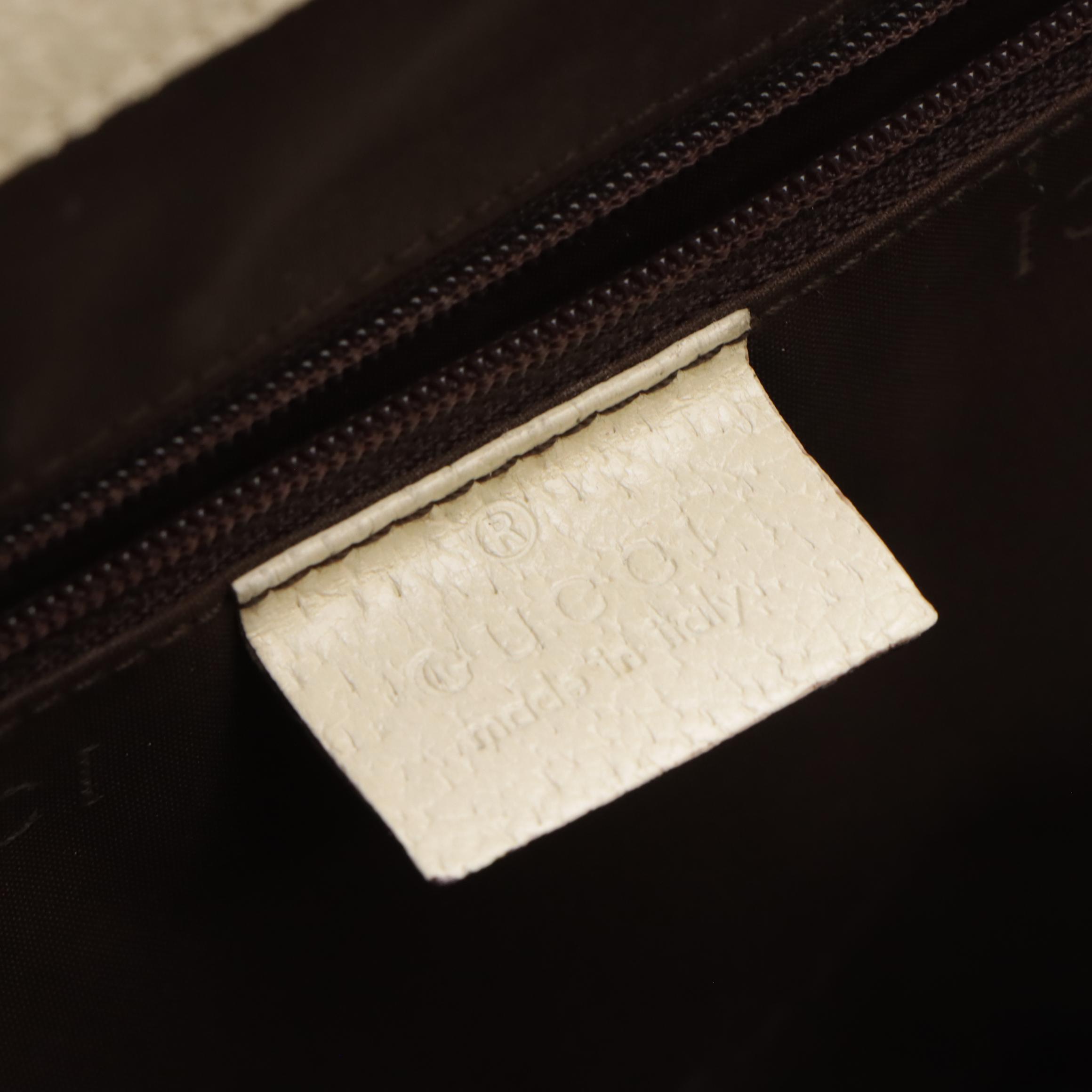 Gucci Woven Canvas and Cinghiale Leather Jackie Tote