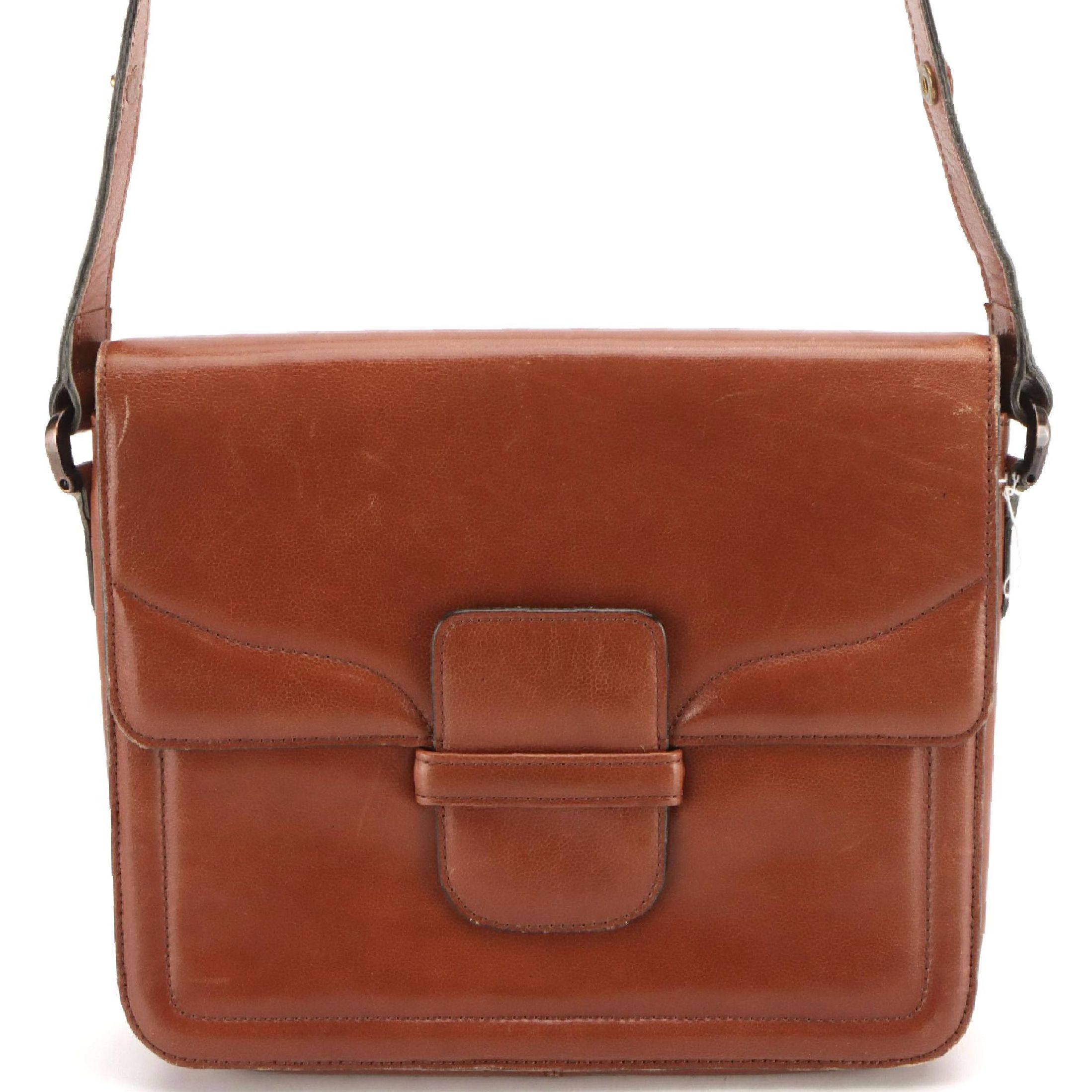 Yves Saint Laurent Brown Grain de Poudre Leather Flap Shoulder Bag