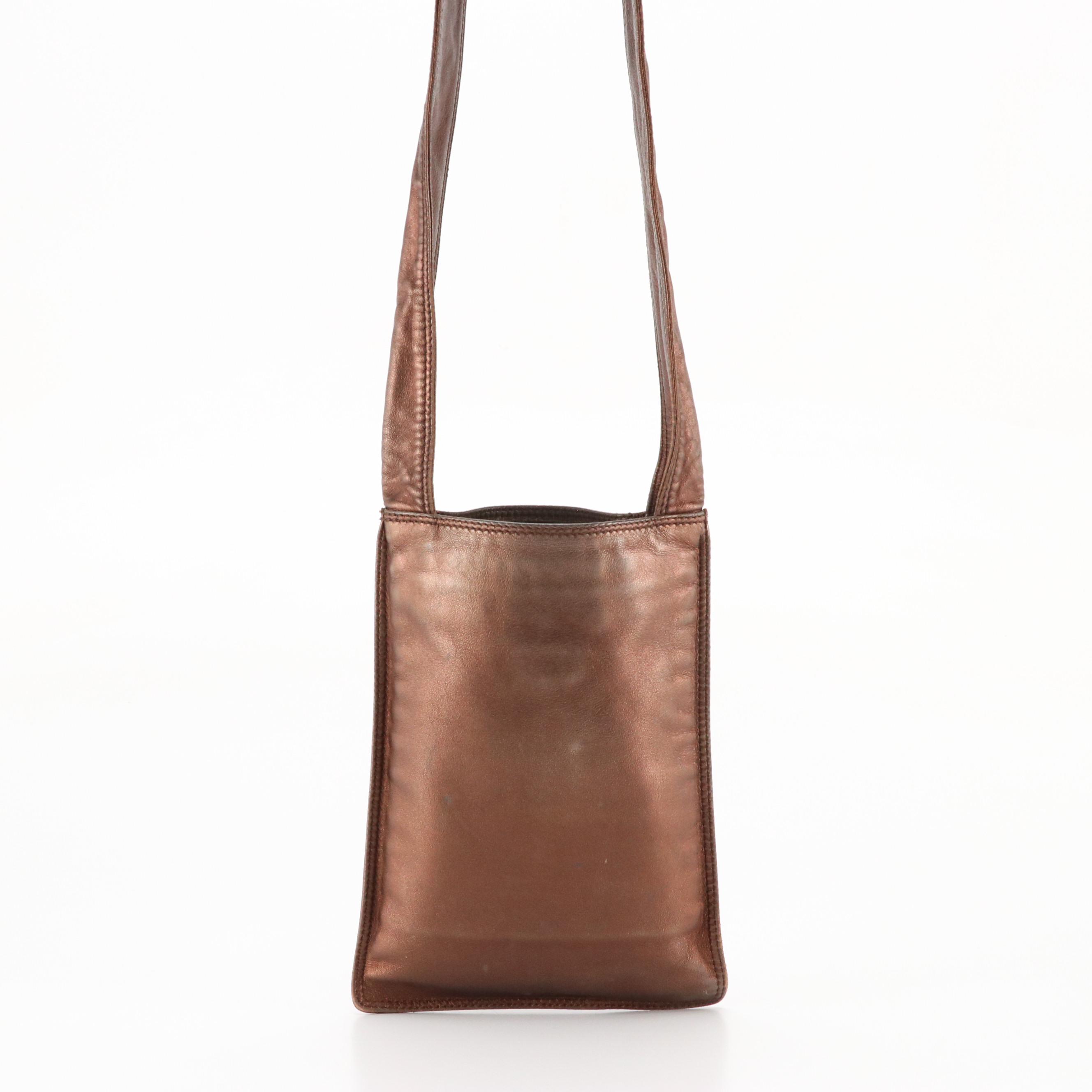 Chanel Metallic Bronze Leather Crossbody Bag