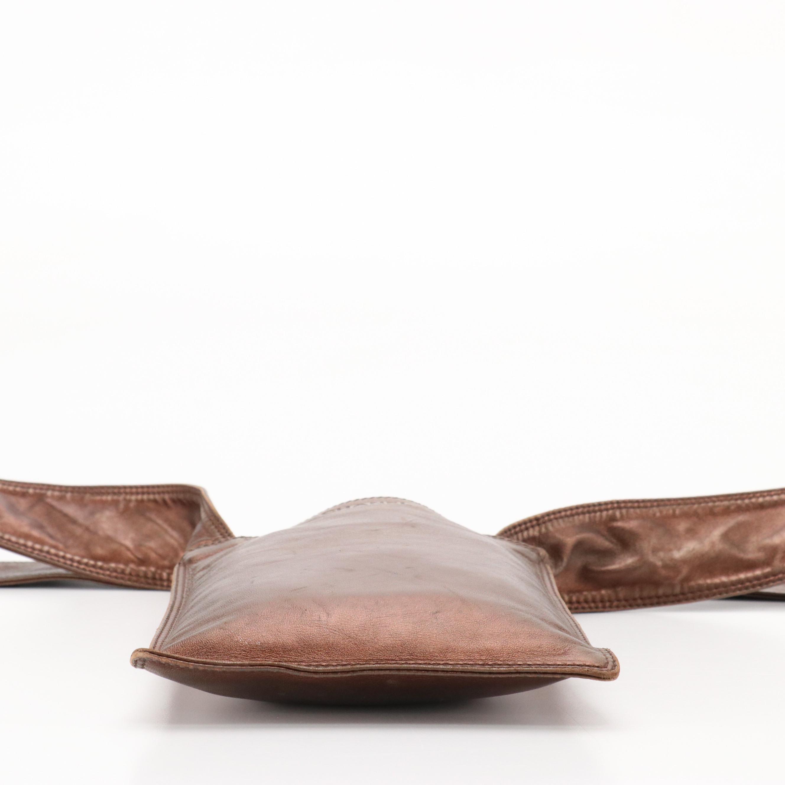 Chanel Metallic Bronze Leather Crossbody Bag