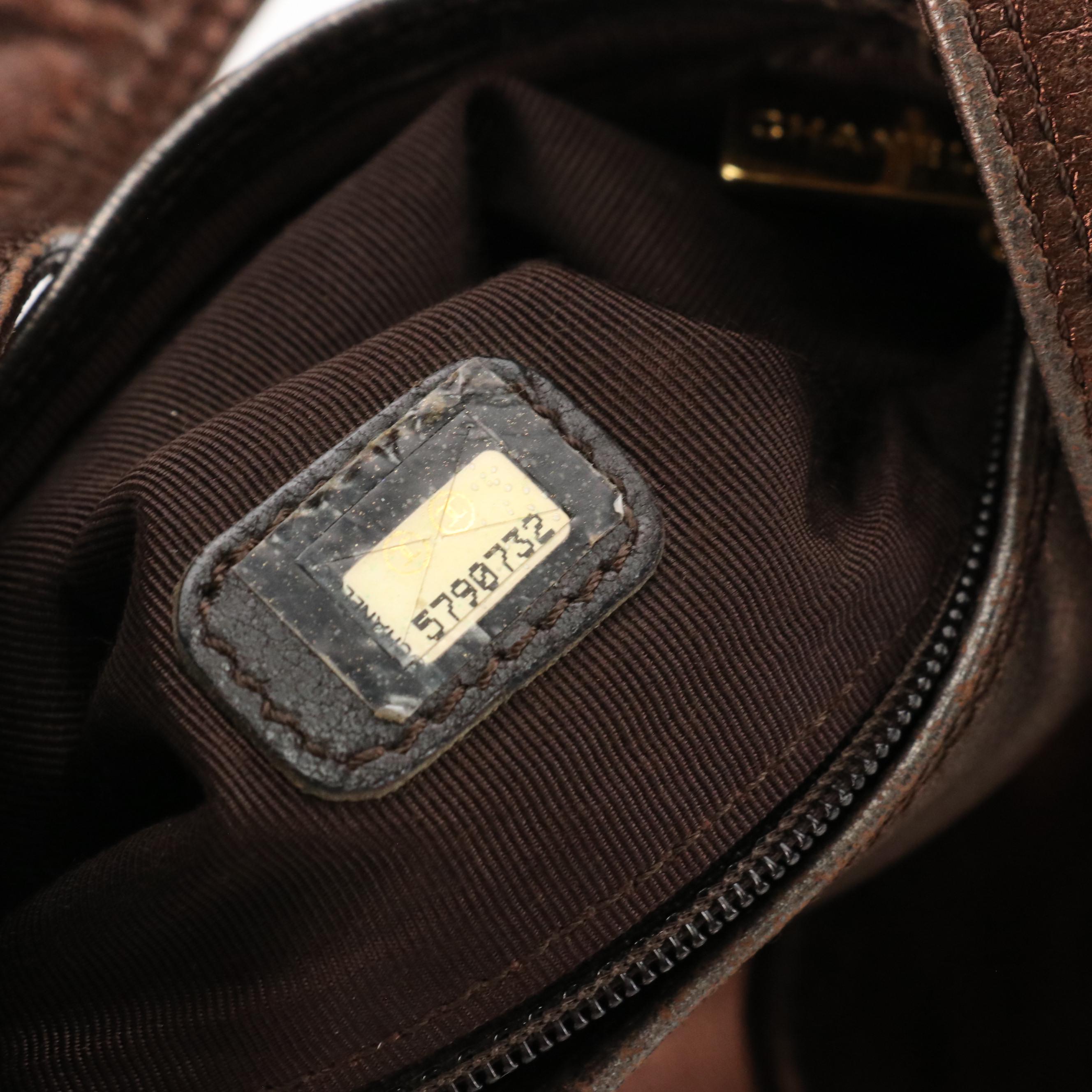 Chanel Metallic Bronze Leather Crossbody Bag