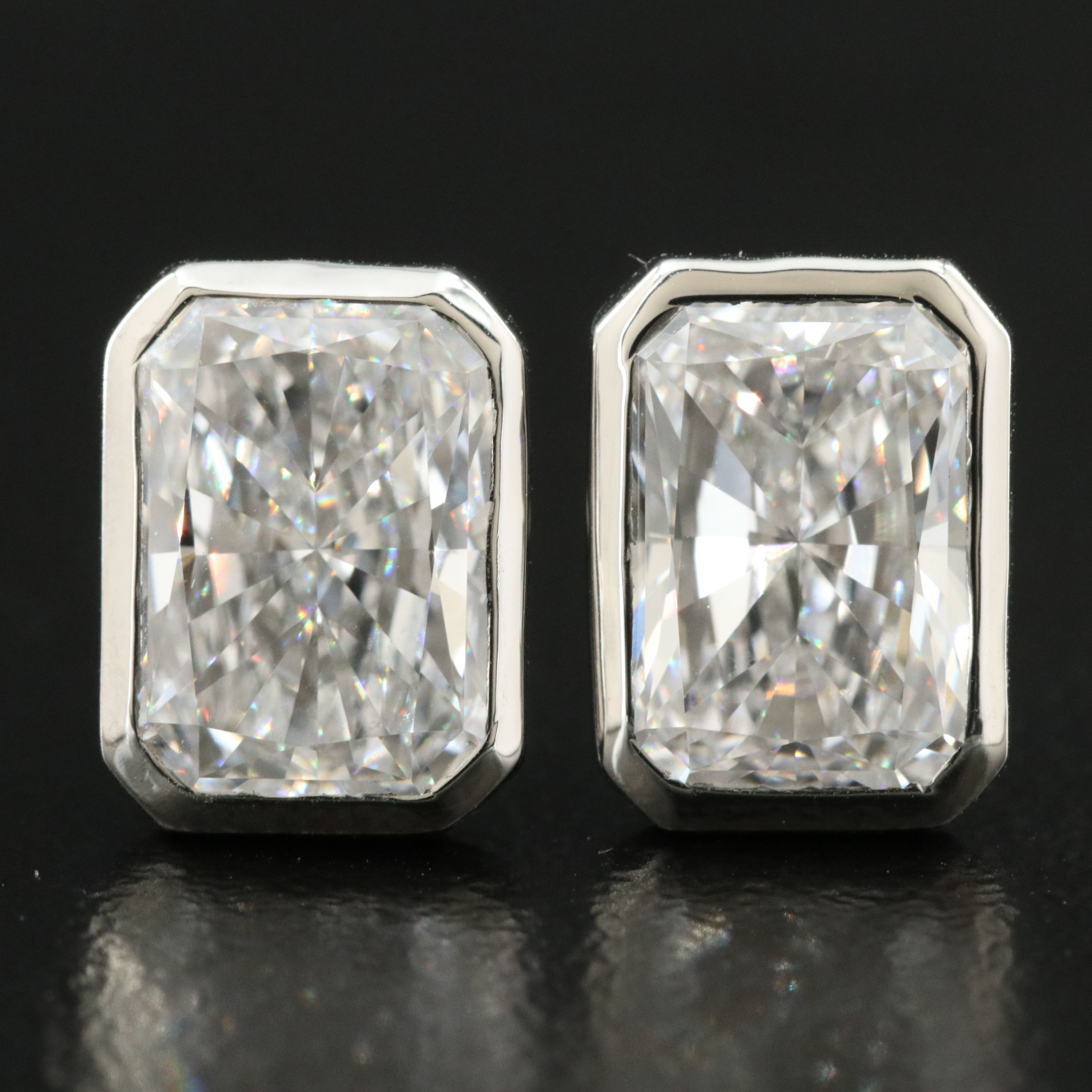 Platinum 4.04 CTW Lab Grown Diamond Stud Earrings with IGI Report
