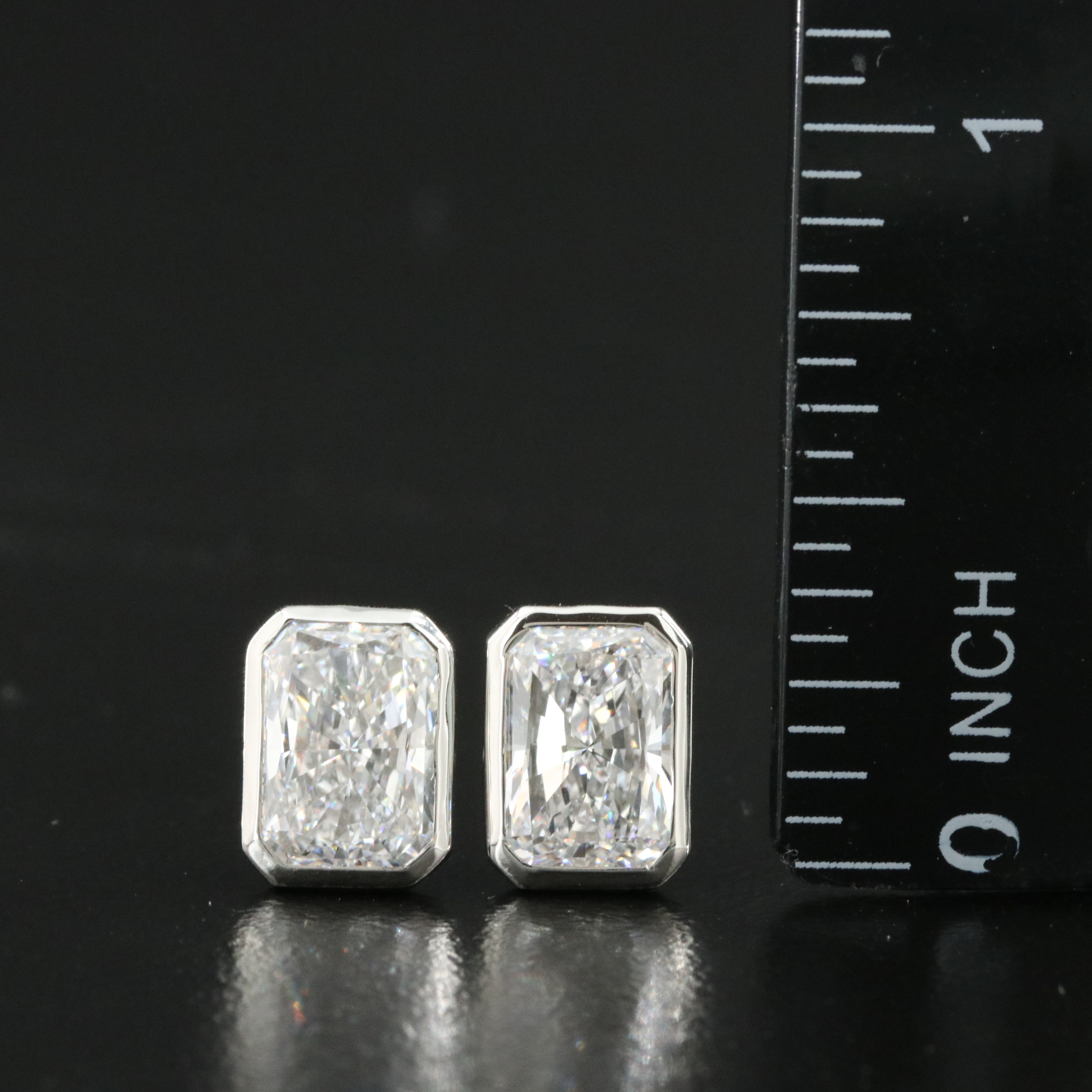 Platinum 4.04 CTW Lab Grown Diamond Stud Earrings with IGI Report