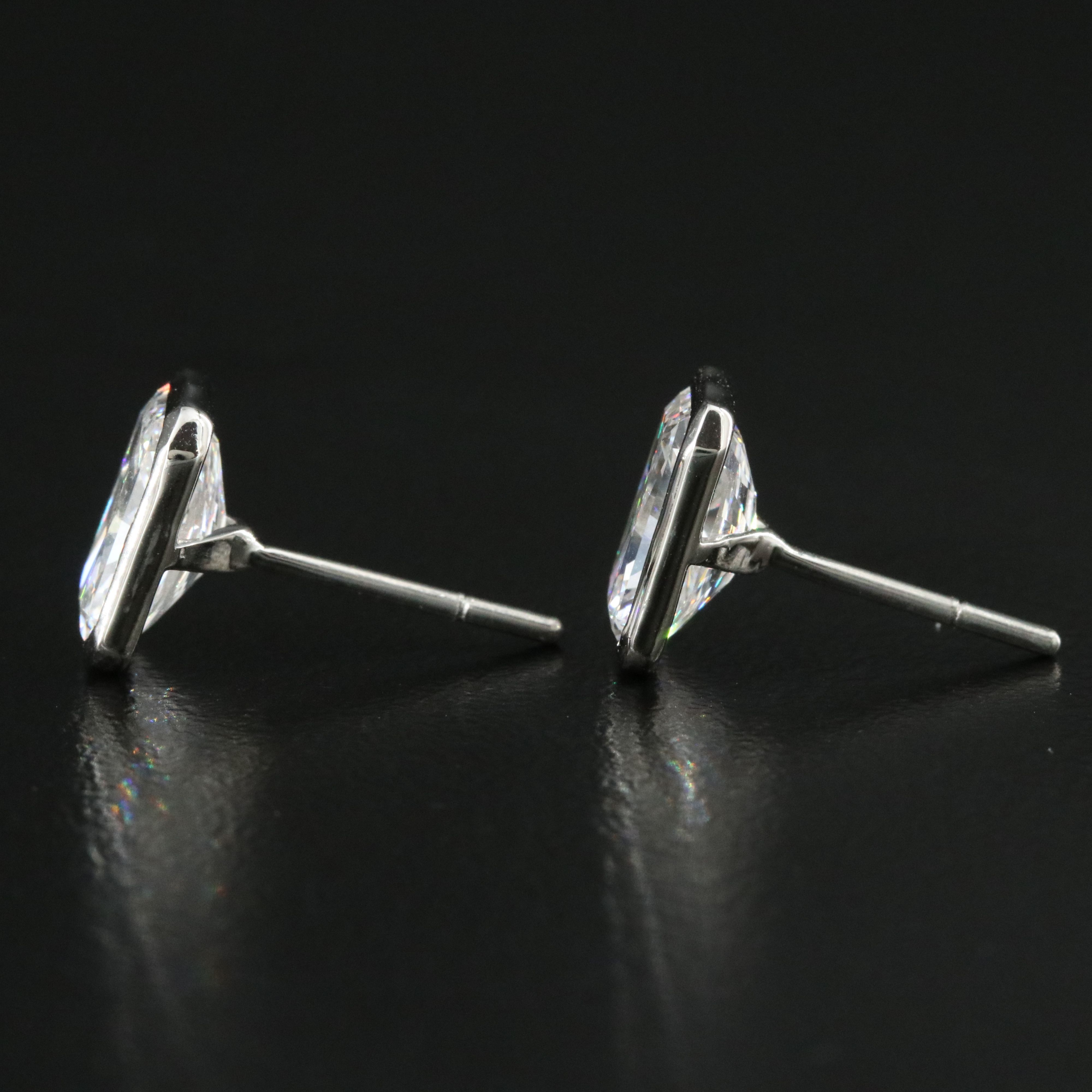 Platinum 4.04 CTW Lab Grown Diamond Stud Earrings with IGI Report