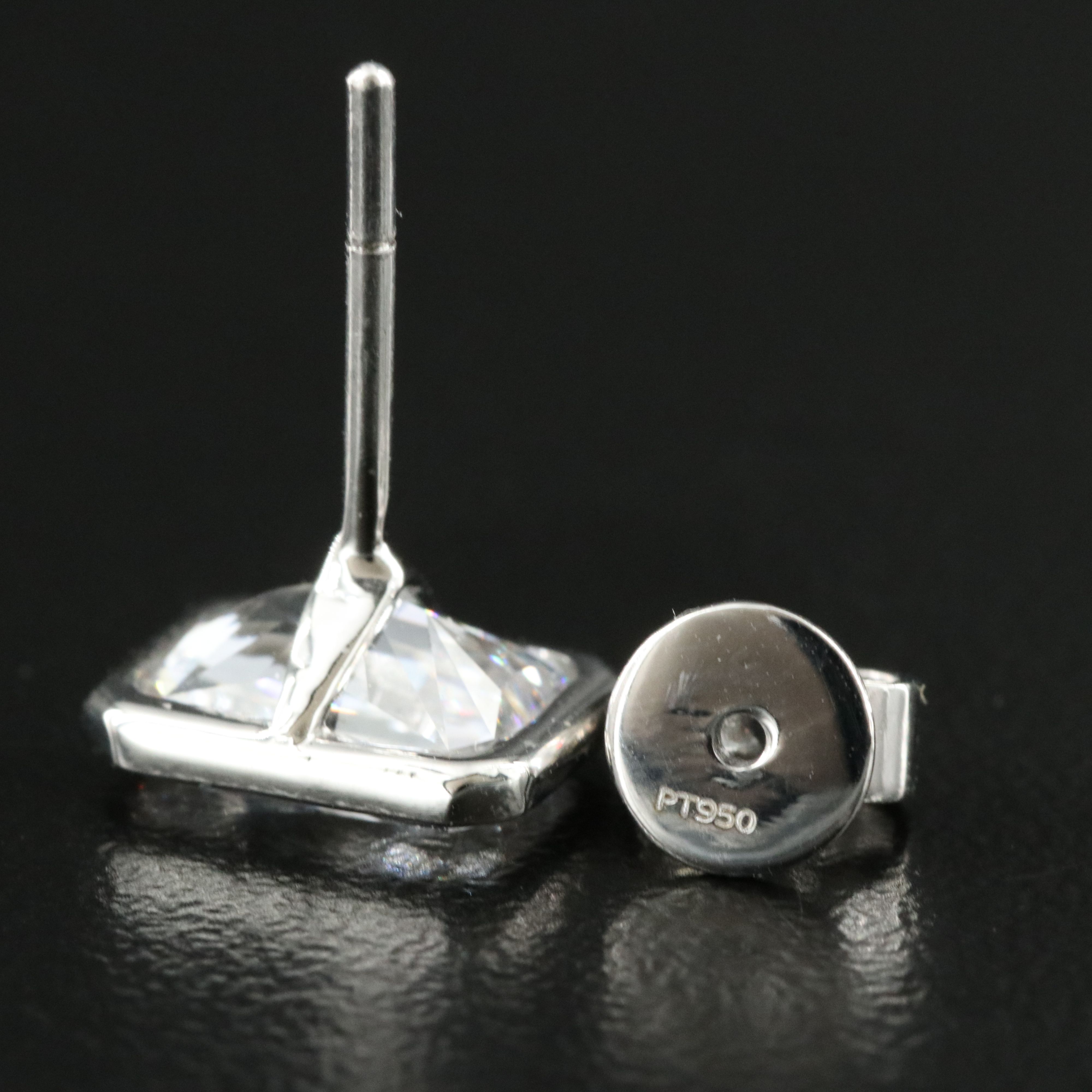 Platinum 4.04 CTW Lab Grown Diamond Stud Earrings with IGI Report