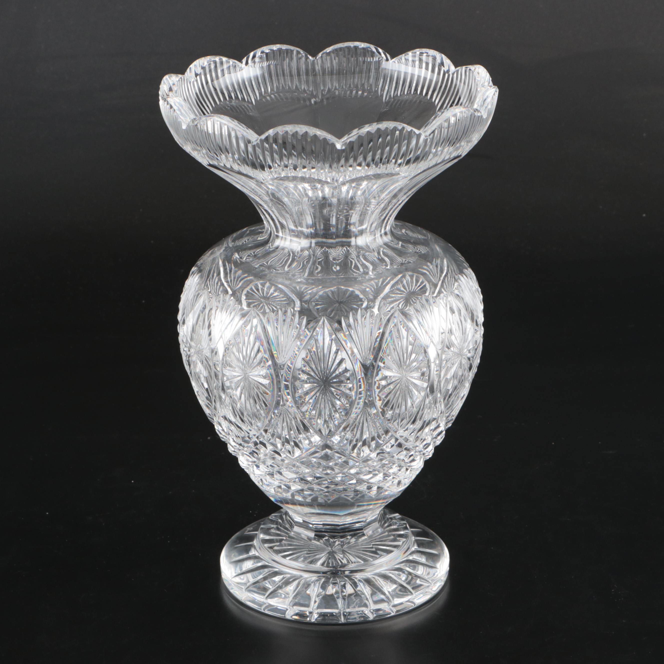 Waterford Crystal Master Cutter Collection Flower Vase, Late 20th Century