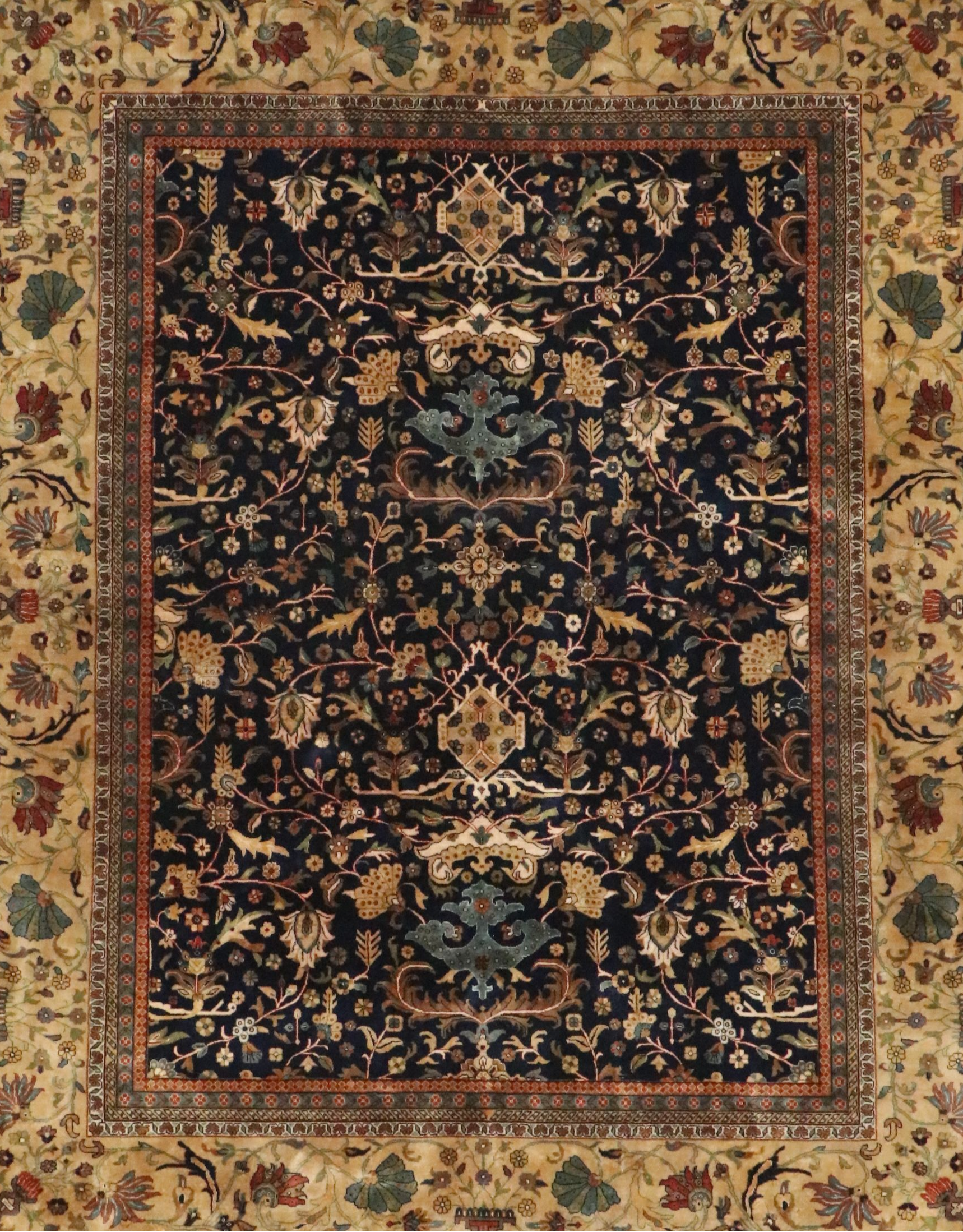 8'11 x 9'10 Hand-Knotted Indo-Persian Heriz Area Rug