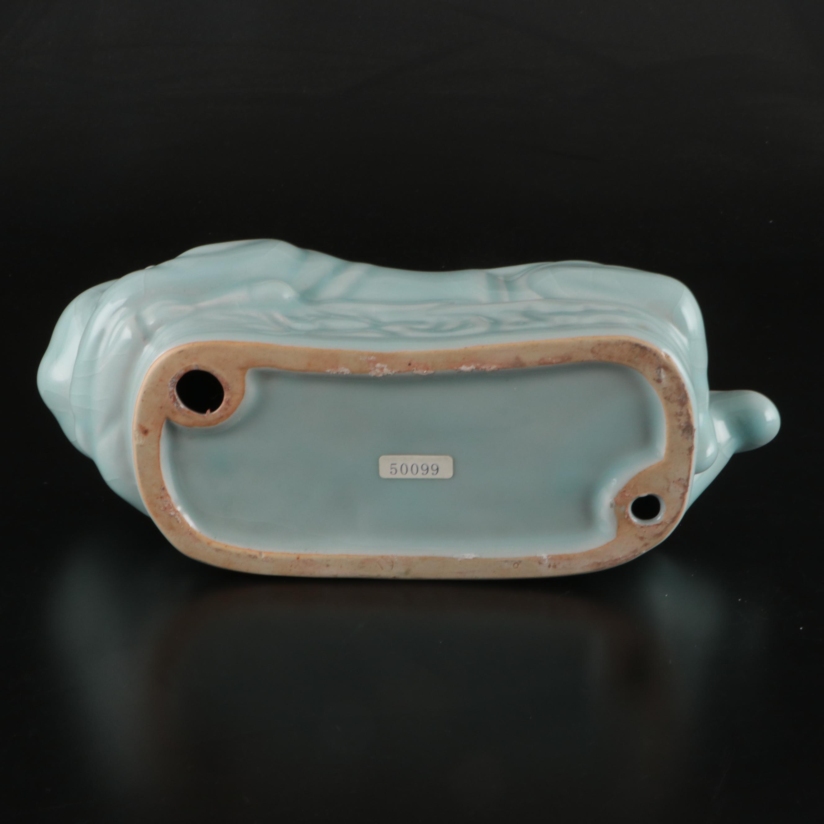 Chinese Porcelain Opium Pillow with Kagiya Demitasse Cups and Saucers and Jar