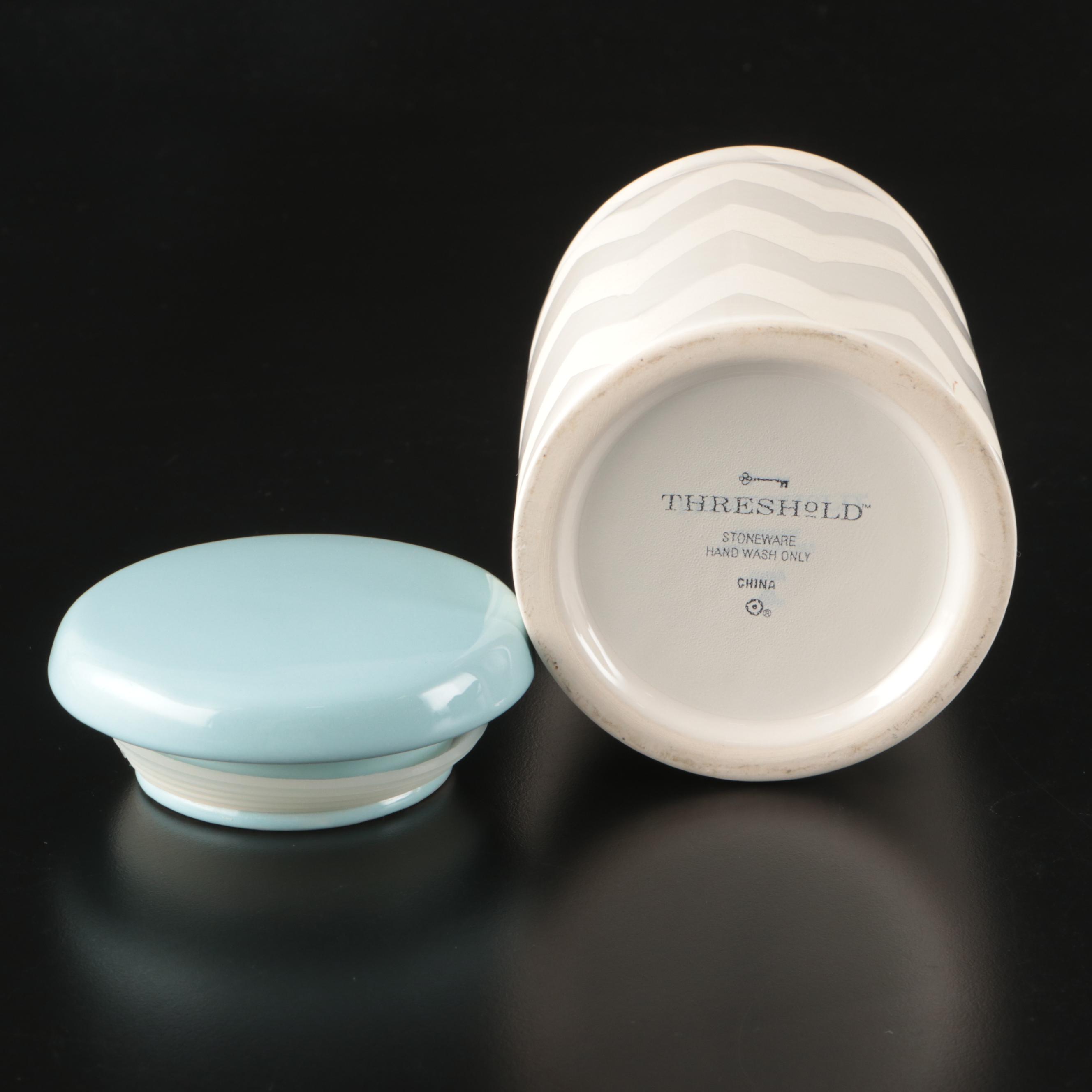 Chinese Porcelain Opium Pillow with Kagiya Demitasse Cups and Saucers and Jar