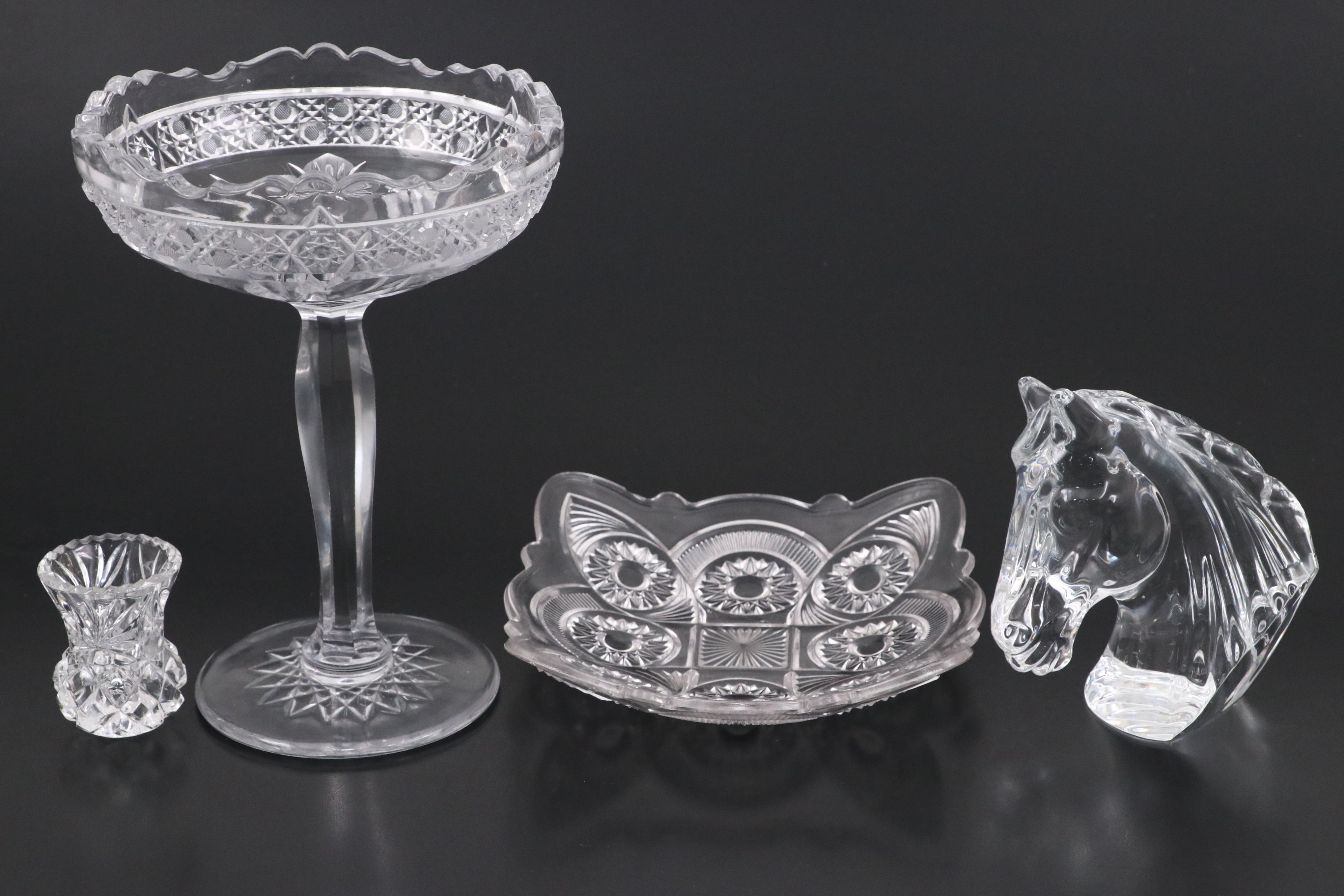 Waterford Crystal Horse Head Figurine with Trays, Dishes, Ashtrays and More