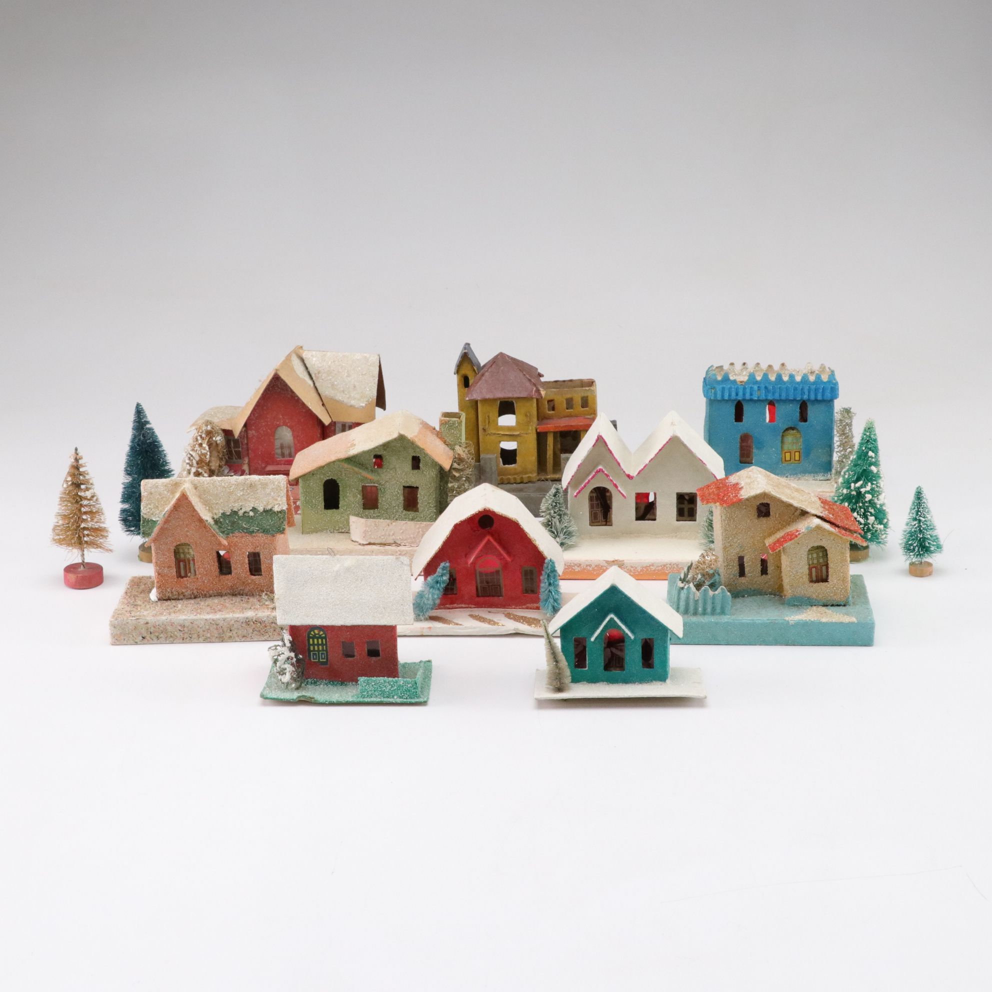 Japanese Putz Christmas Village Miniatures, Mid-Late 20th C.