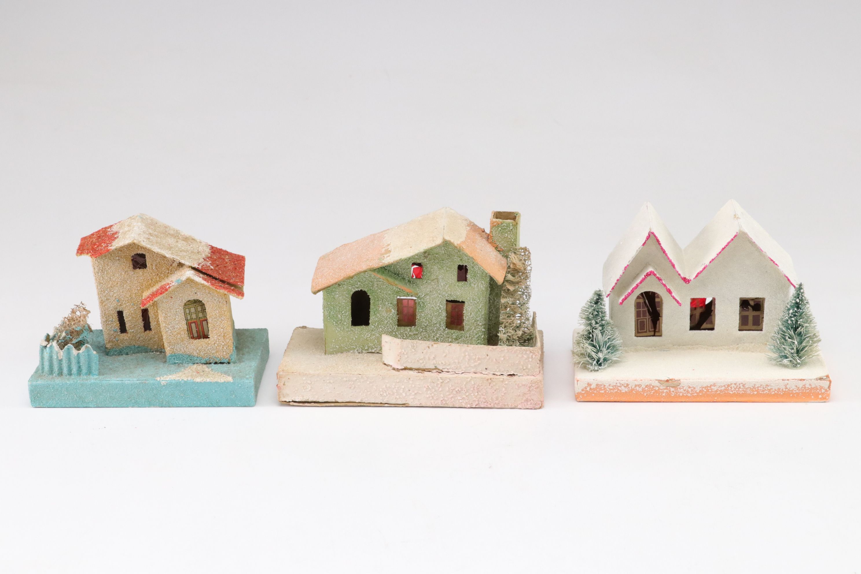 Japanese Putz Christmas Village Miniatures, Mid-Late 20th C.