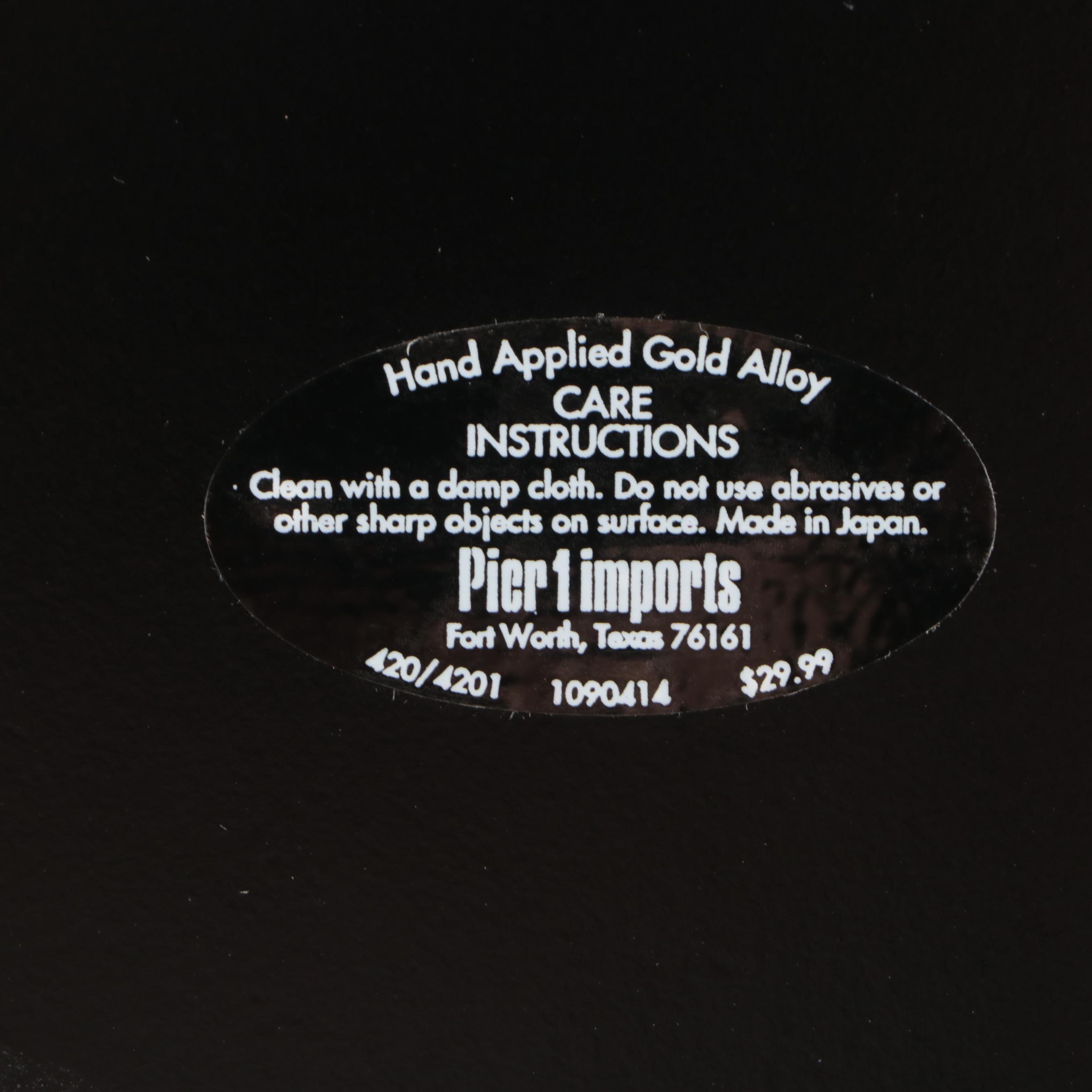 Pier 1 Gold Finish Plastic Chargers with Lenox "Eternal" Bone China Plates