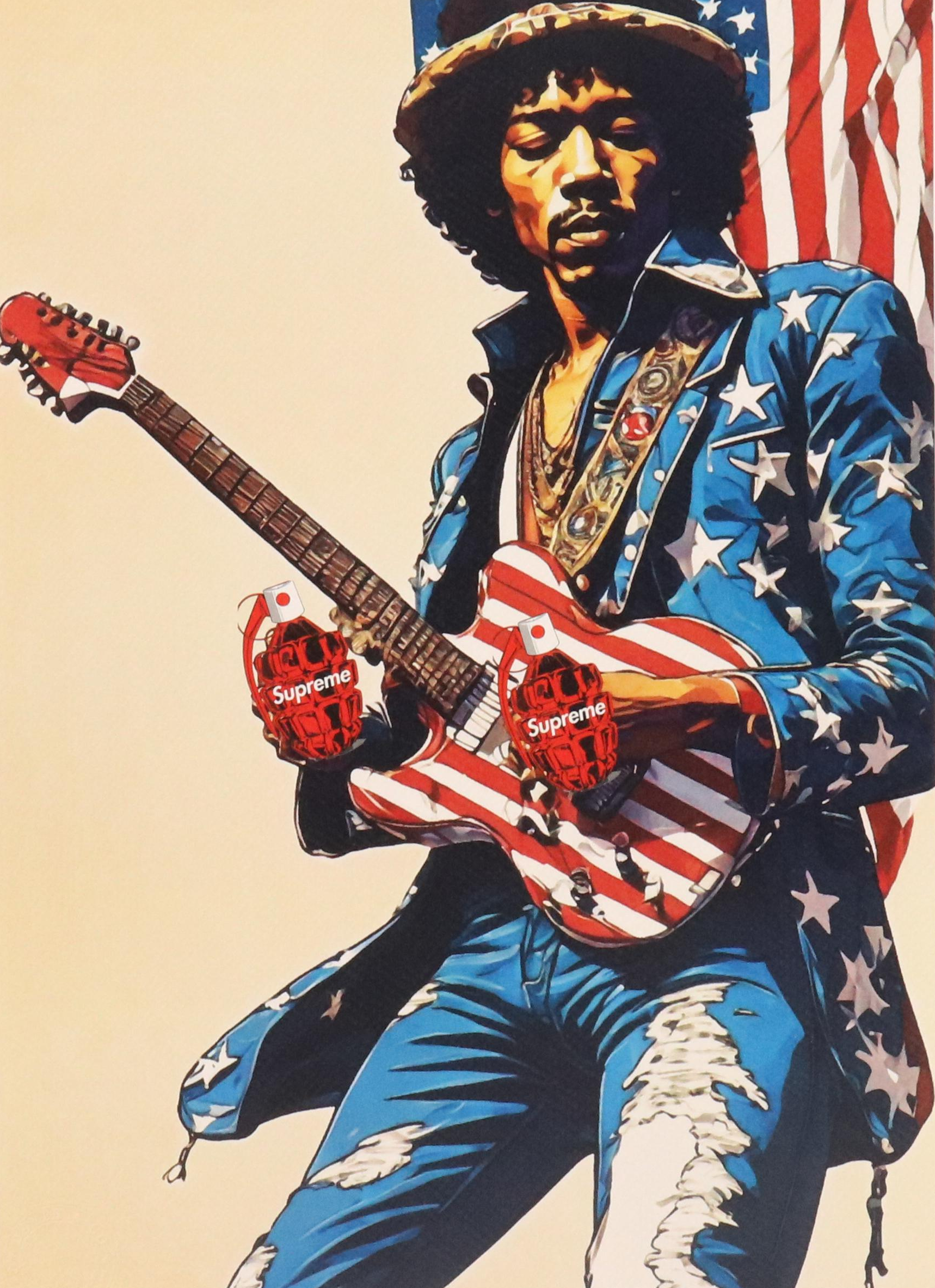 Death NYC Pop Art Graphic Print of Jimi Hendrix, 2024