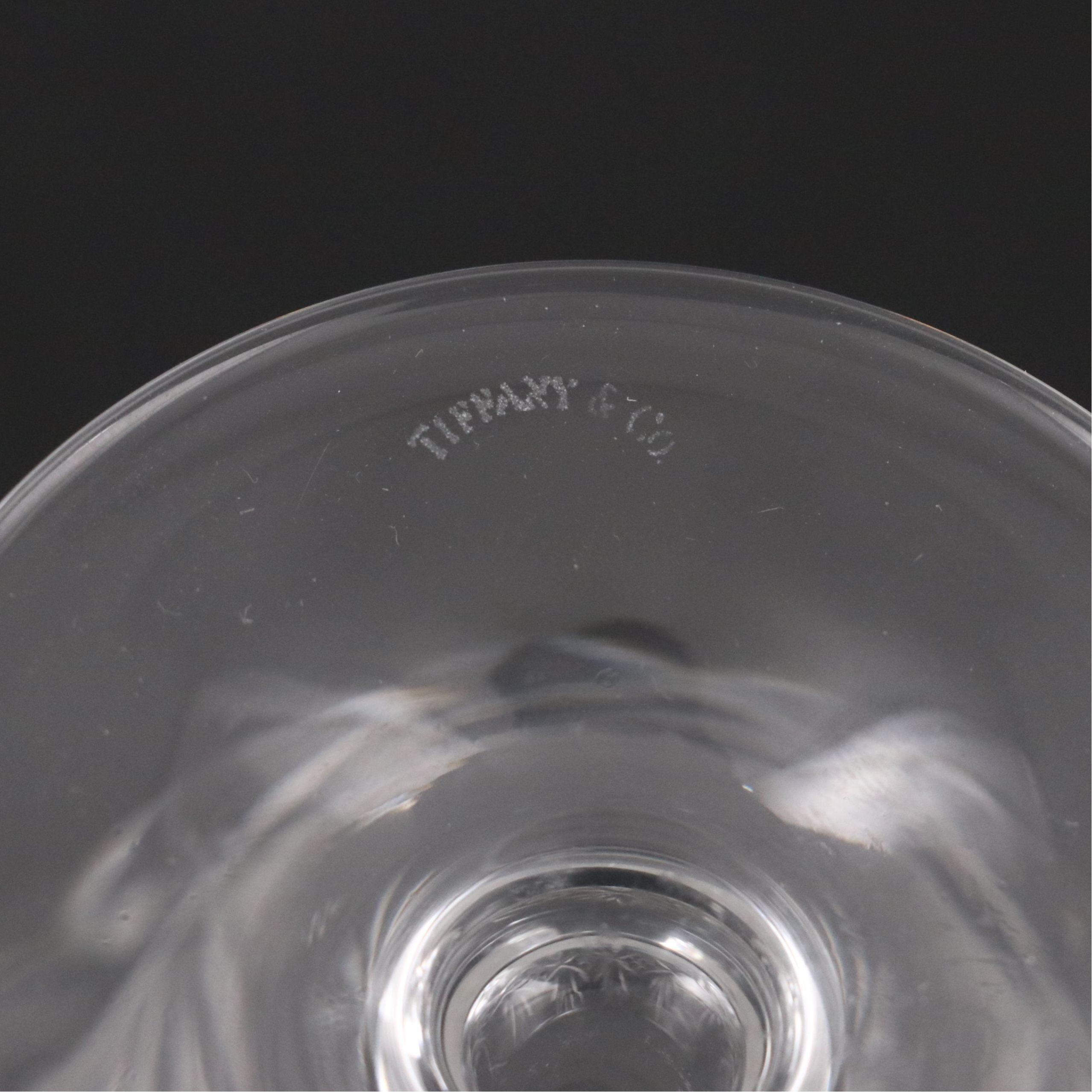 Tiffany "Newport" Crystal Brandy Glasses with Crystal Pinwheel Decanter