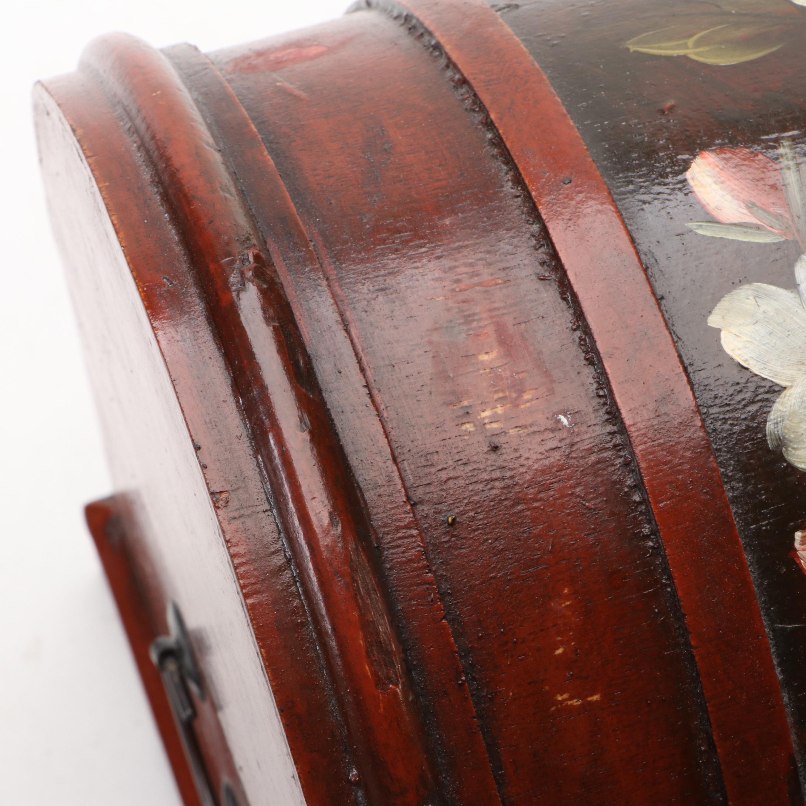 Victorian Style Painted Dome Top Wooden Box