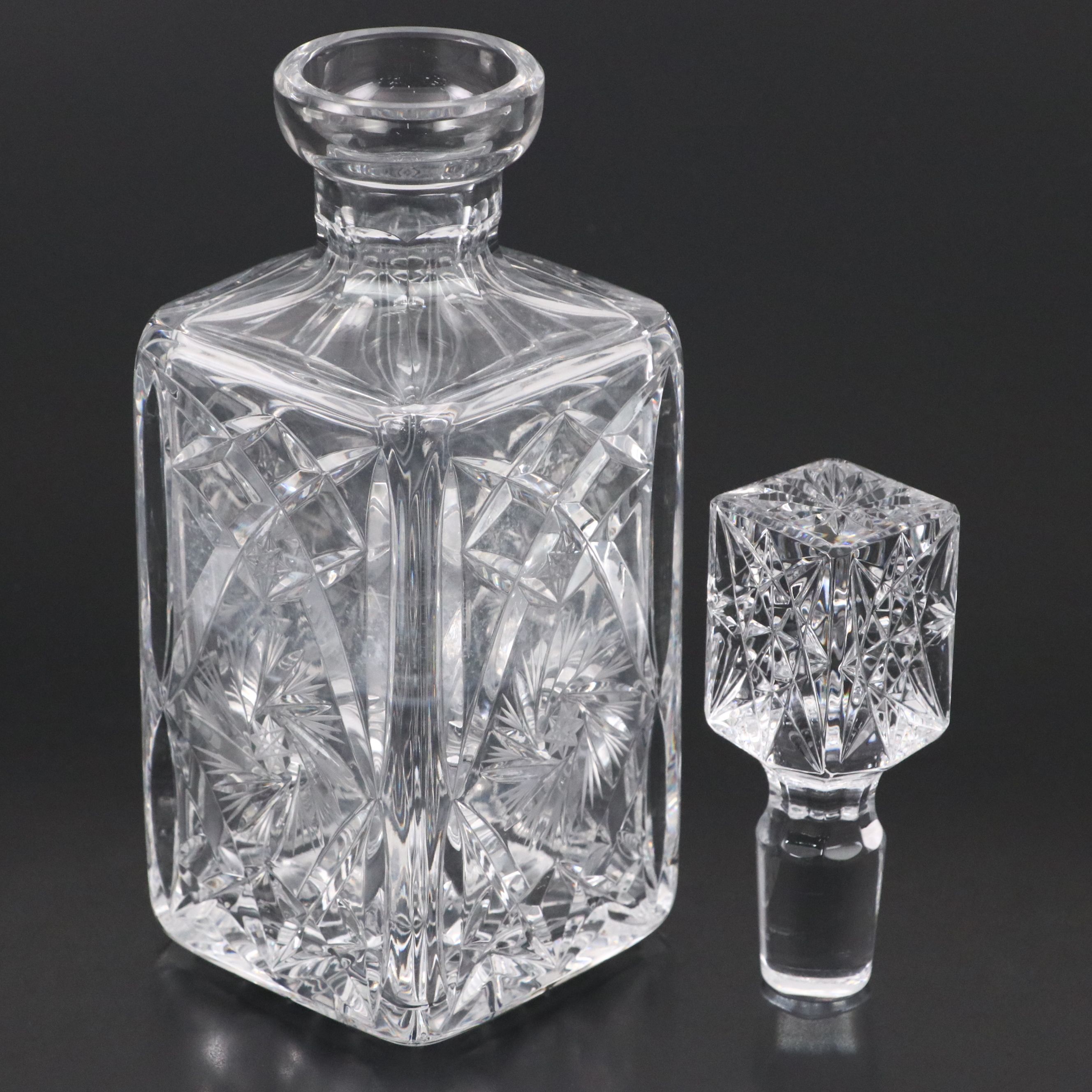 Tiffany "Newport" Crystal Brandy Glasses with Crystal Pinwheel Decanter