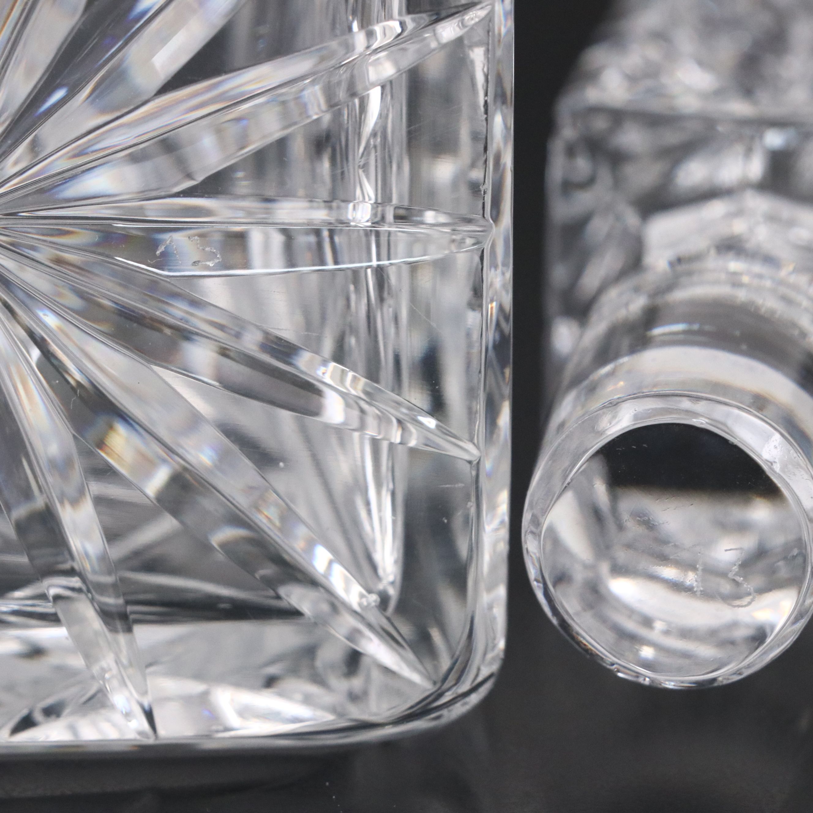 Tiffany "Newport" Crystal Brandy Glasses with Crystal Pinwheel Decanter