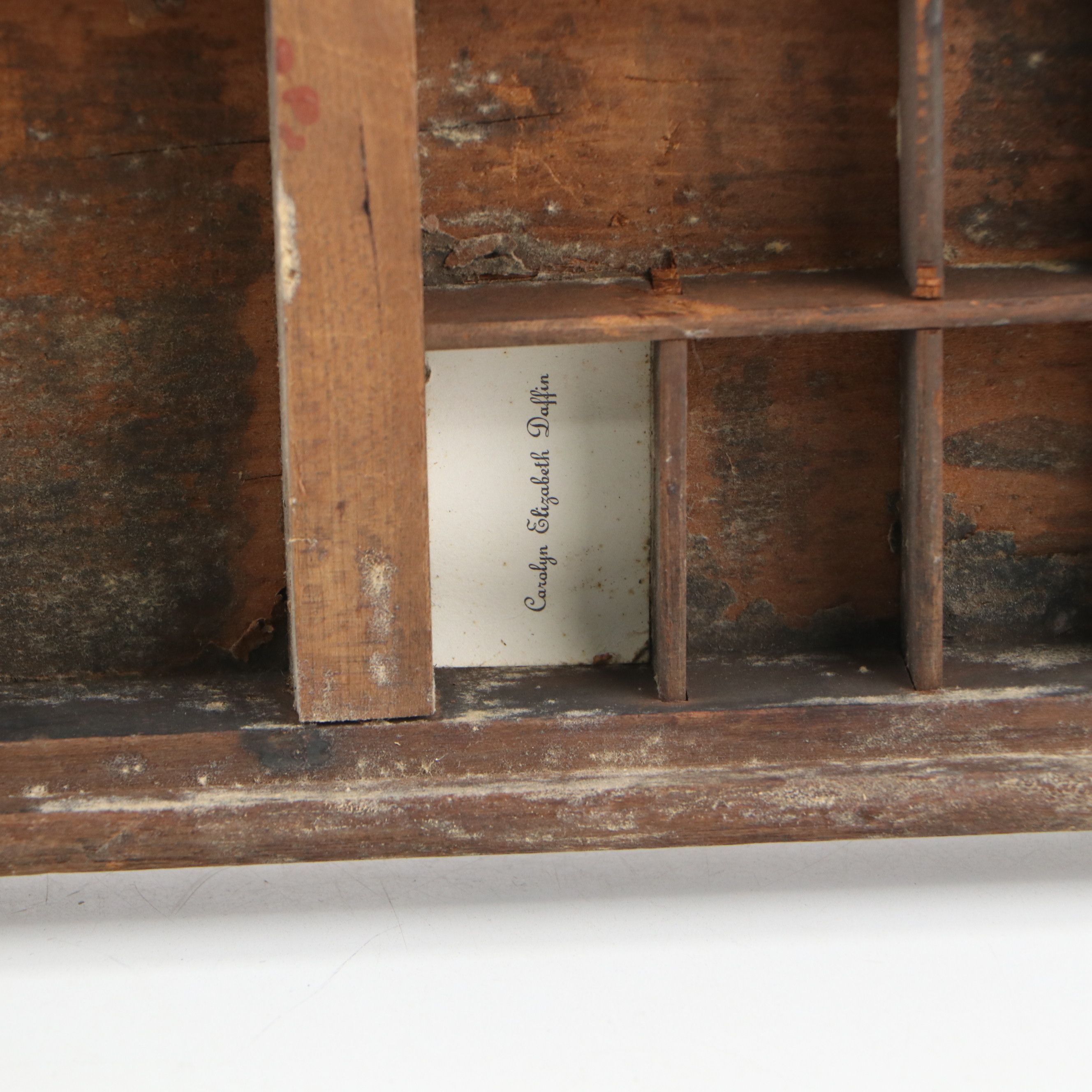 Wooden Printer's Letterpress Tray Converted Wall Hanging Display Shelf