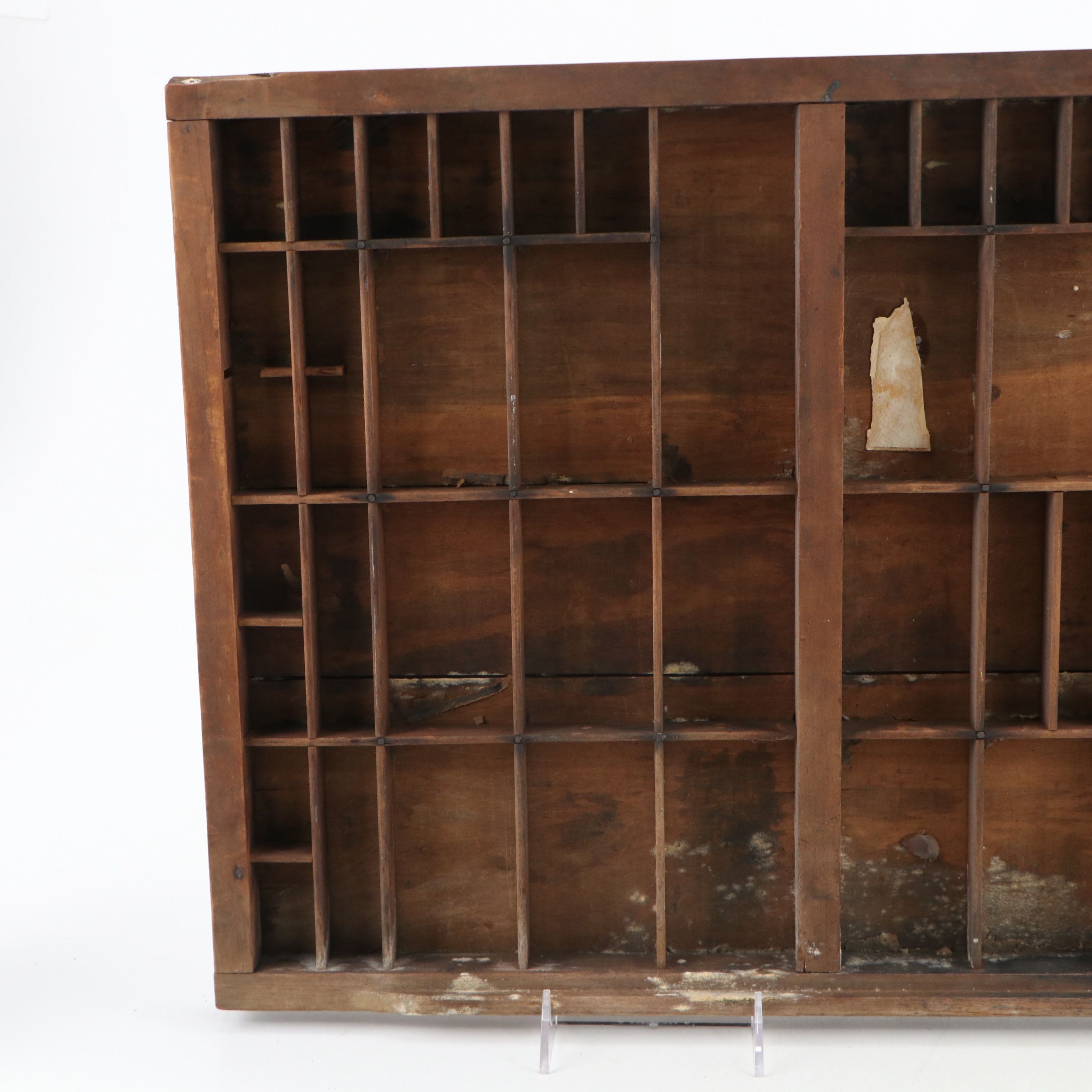 Wooden Printer's Letterpress Tray Converted Wall Hanging Display Shelf